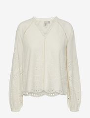 YAS - YASLUMA LS V-NECK TOP S. NOOS - long-sleeved blouses - whitecap gray - 0