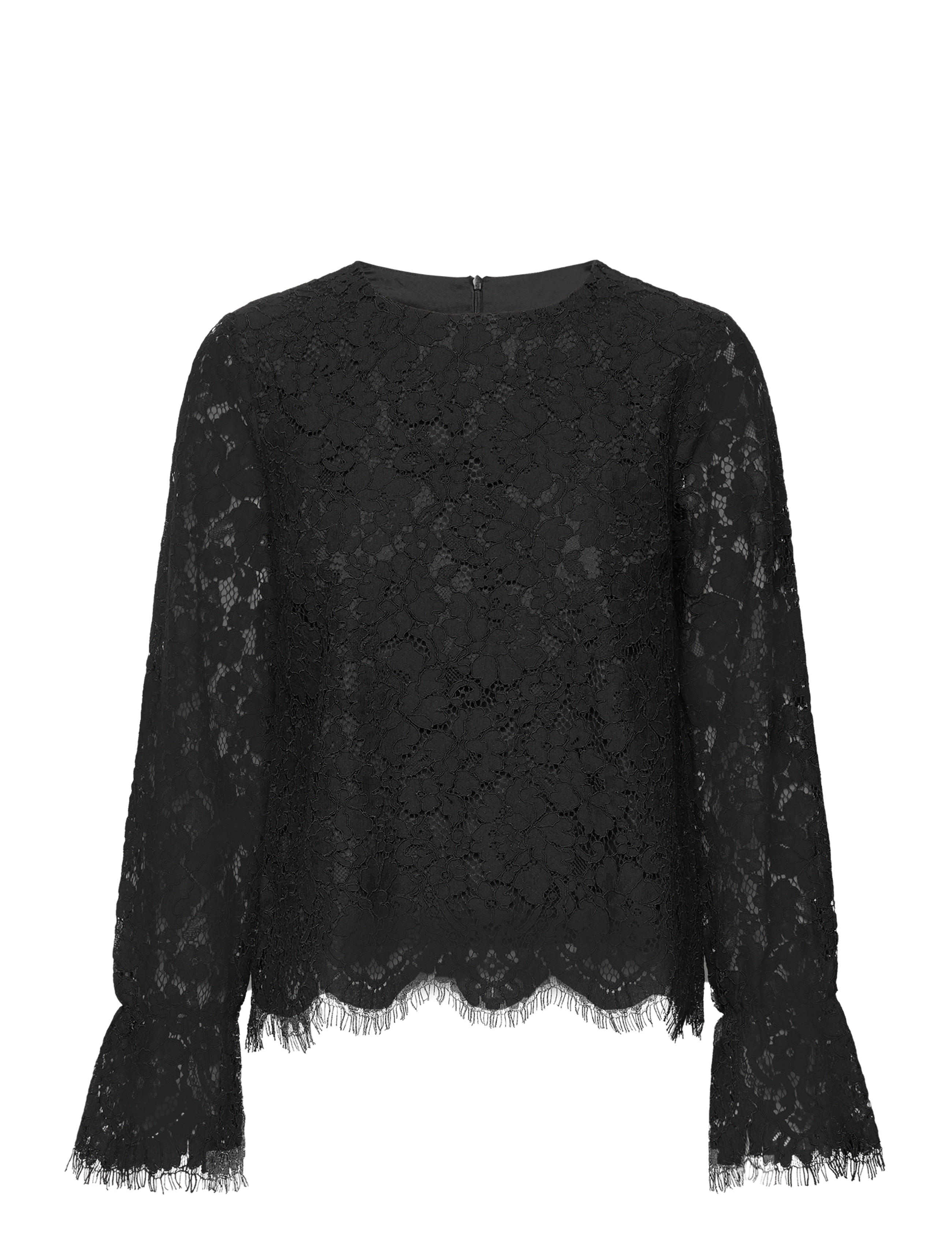 YAS YASPERLA LS LACE TOP S. NOOS - Y.A.S - BLACK / black