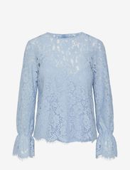 YAS - YASPERLA LS LACE TOP S. NOOS - long-sleeved blouses - clear sky - 0