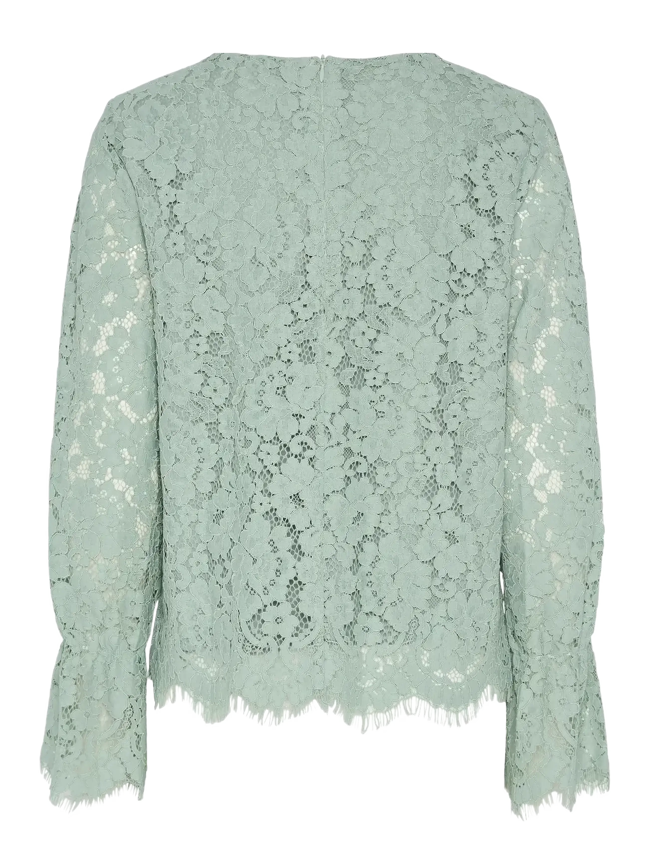 YAS - YASPERLA LS LACE TOP S. NOOS - langærmede bluser - iceberg green - 1