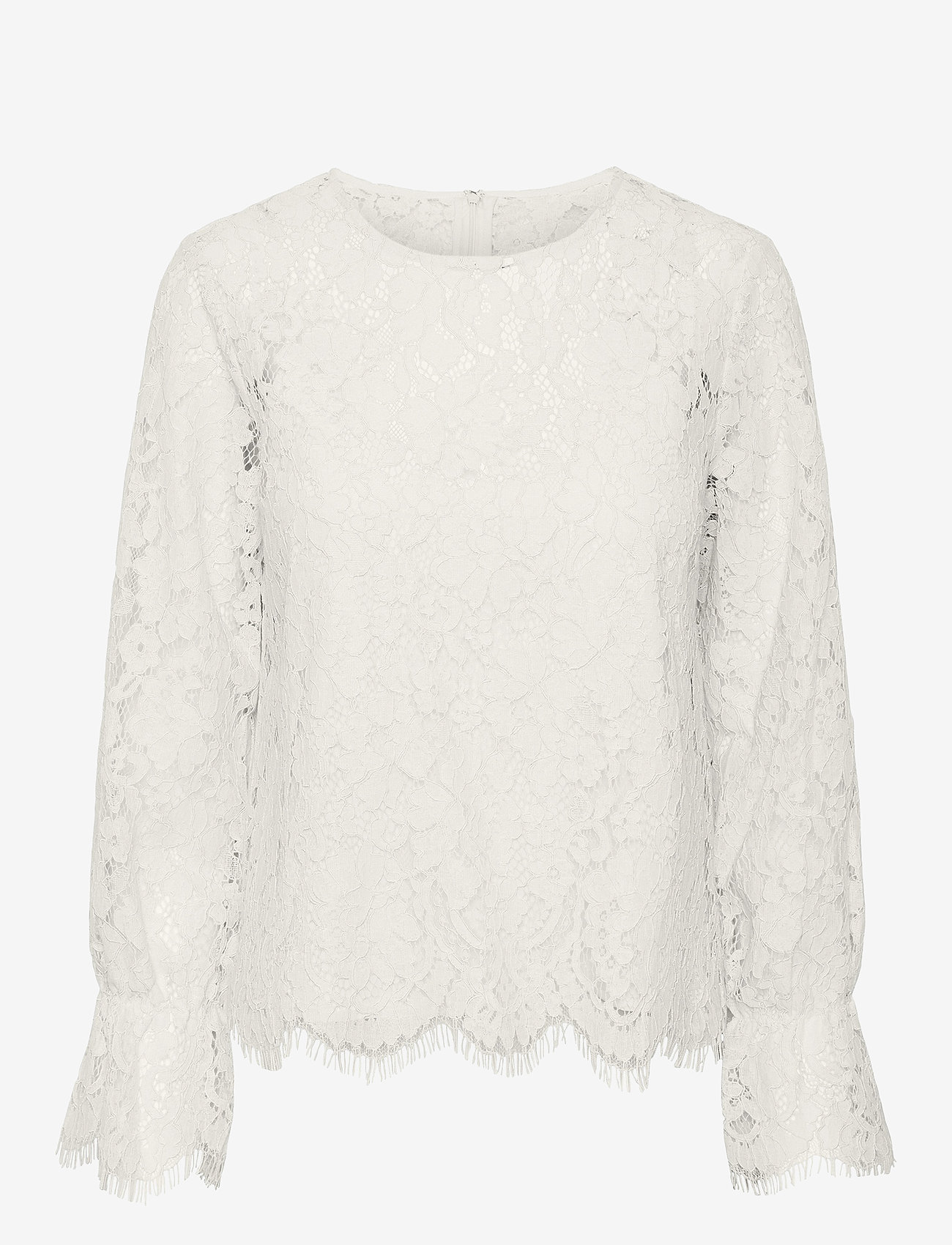 YAS - YASPERLA LS LACE TOP S. NOOS - langærmede bluser - whitecap gray - 1