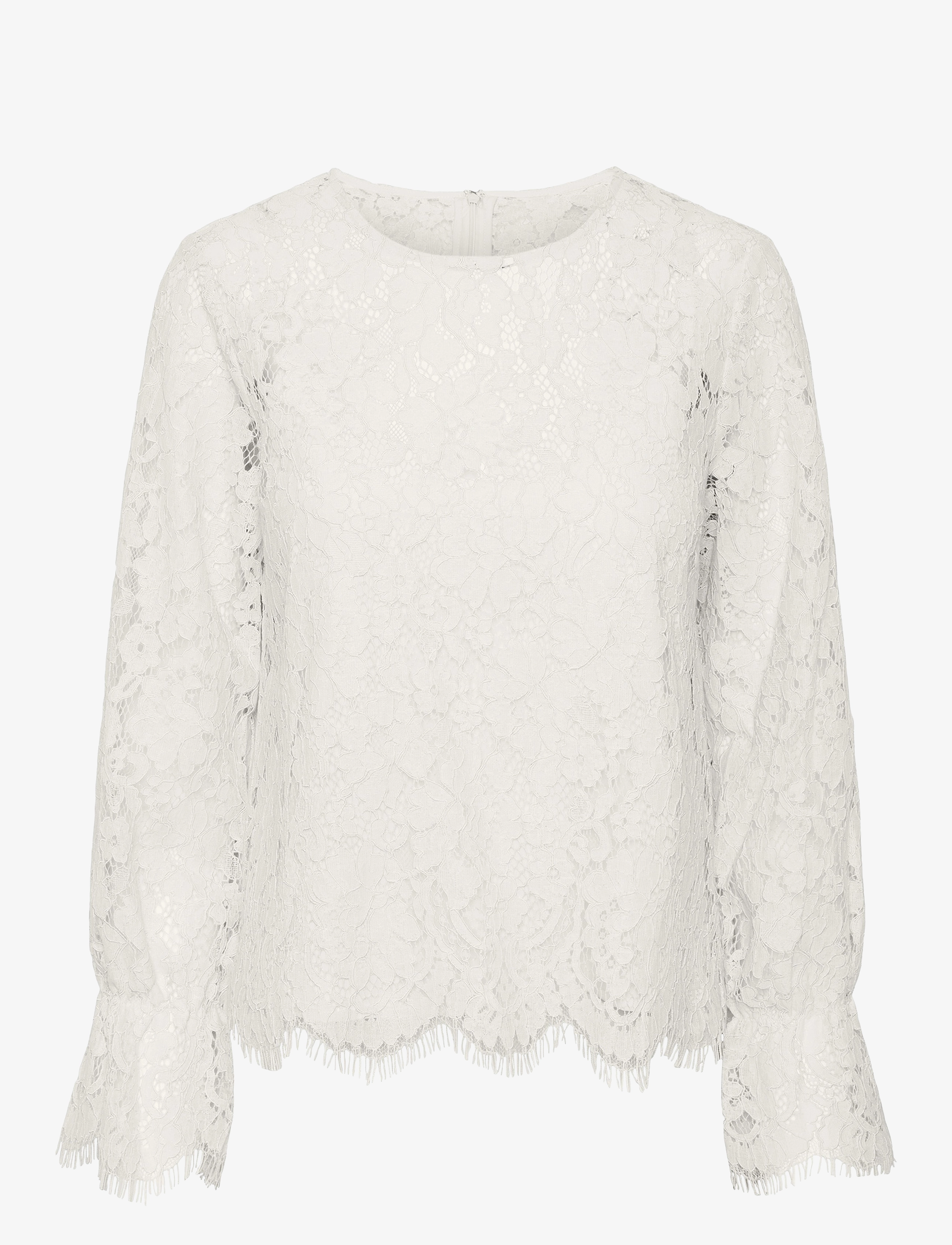 YAS YASPERLA LS LACE TOP S. NOOS - Transitional Layering - WHITECAP GRAY / cream