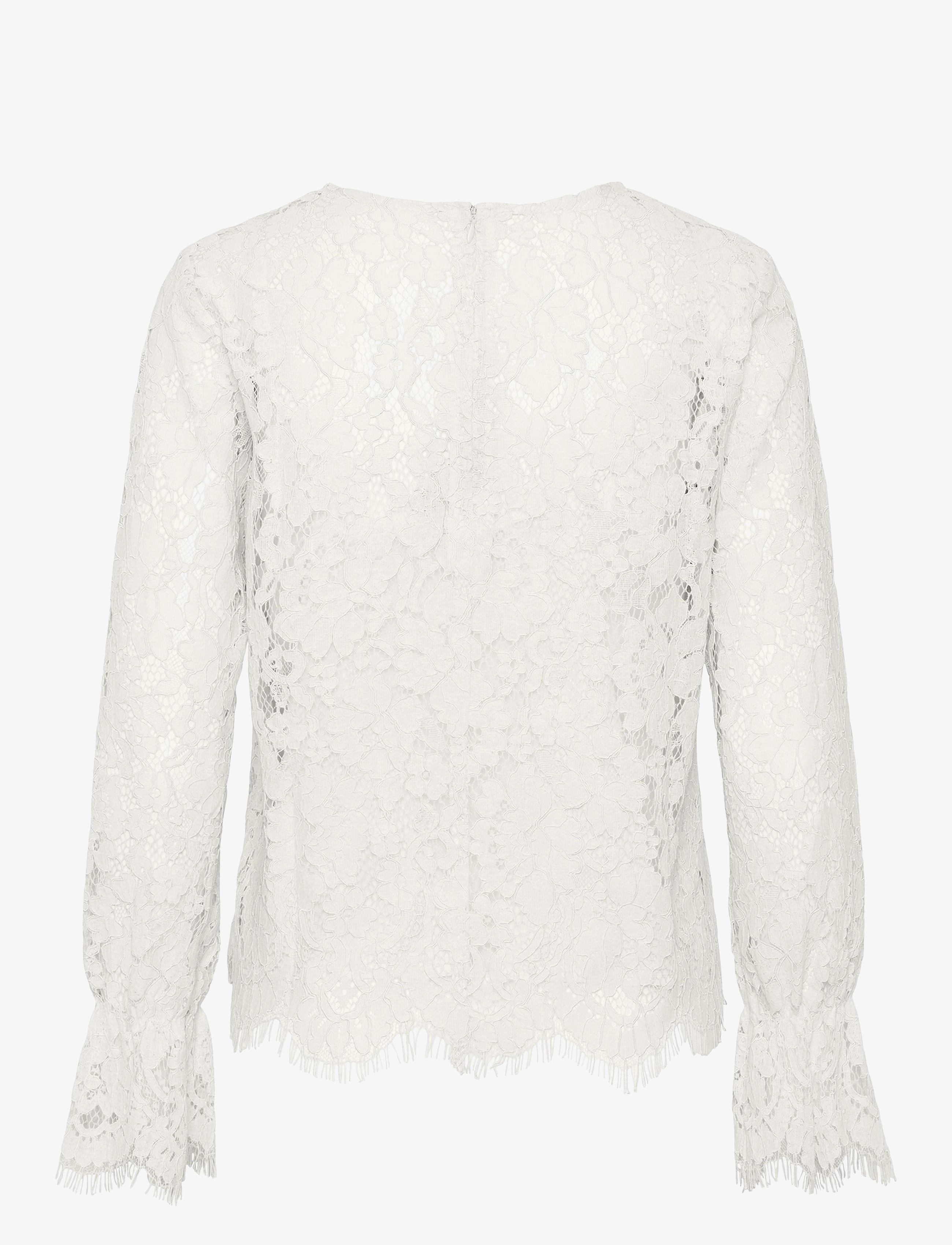 YAS - YASPERLA LS LACE TOP S. NOOS - långärmade blusar - whitecap gray - 2