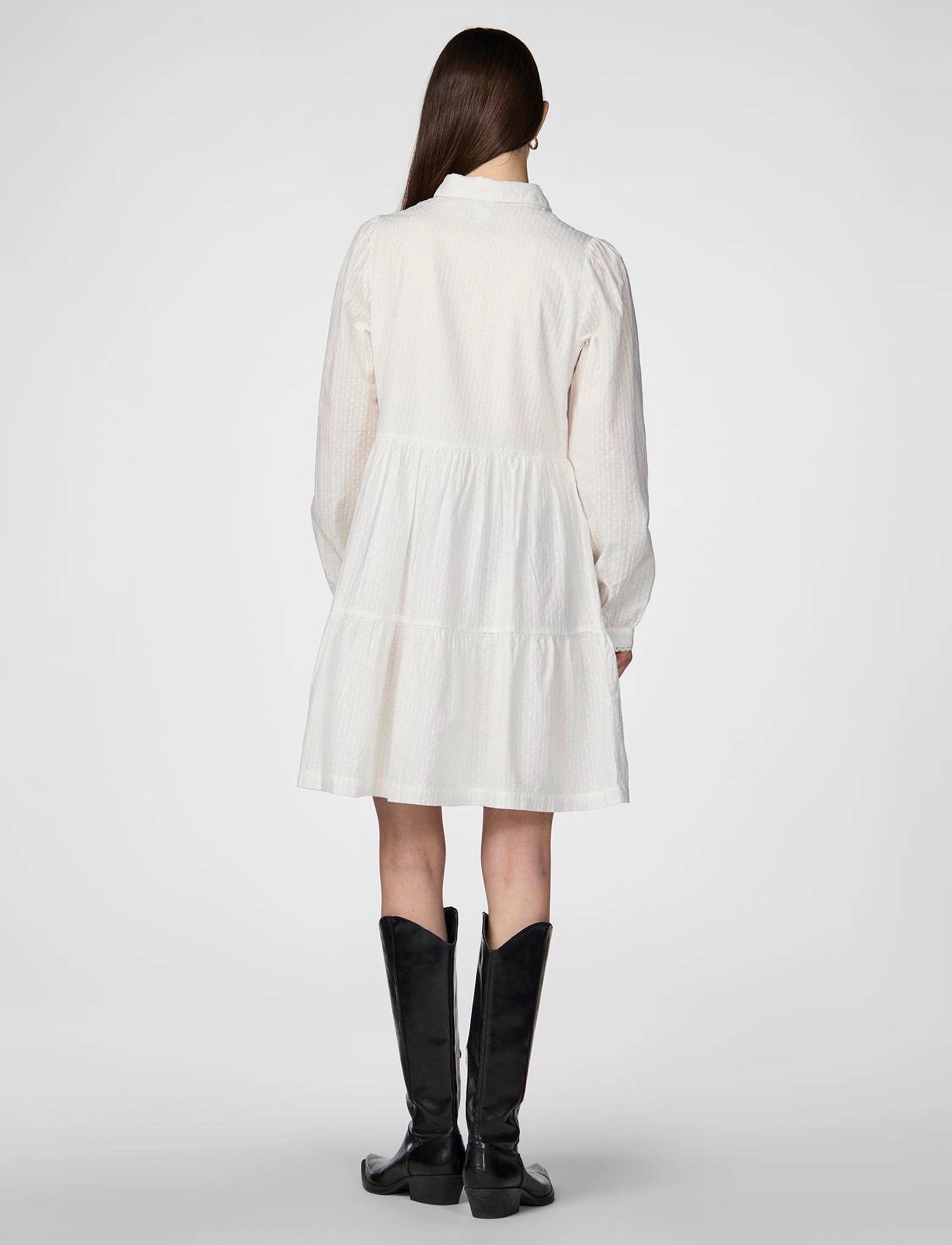YAS - YASTIA LS DRESS S. NOOS - skjortekjoler - star white - 3