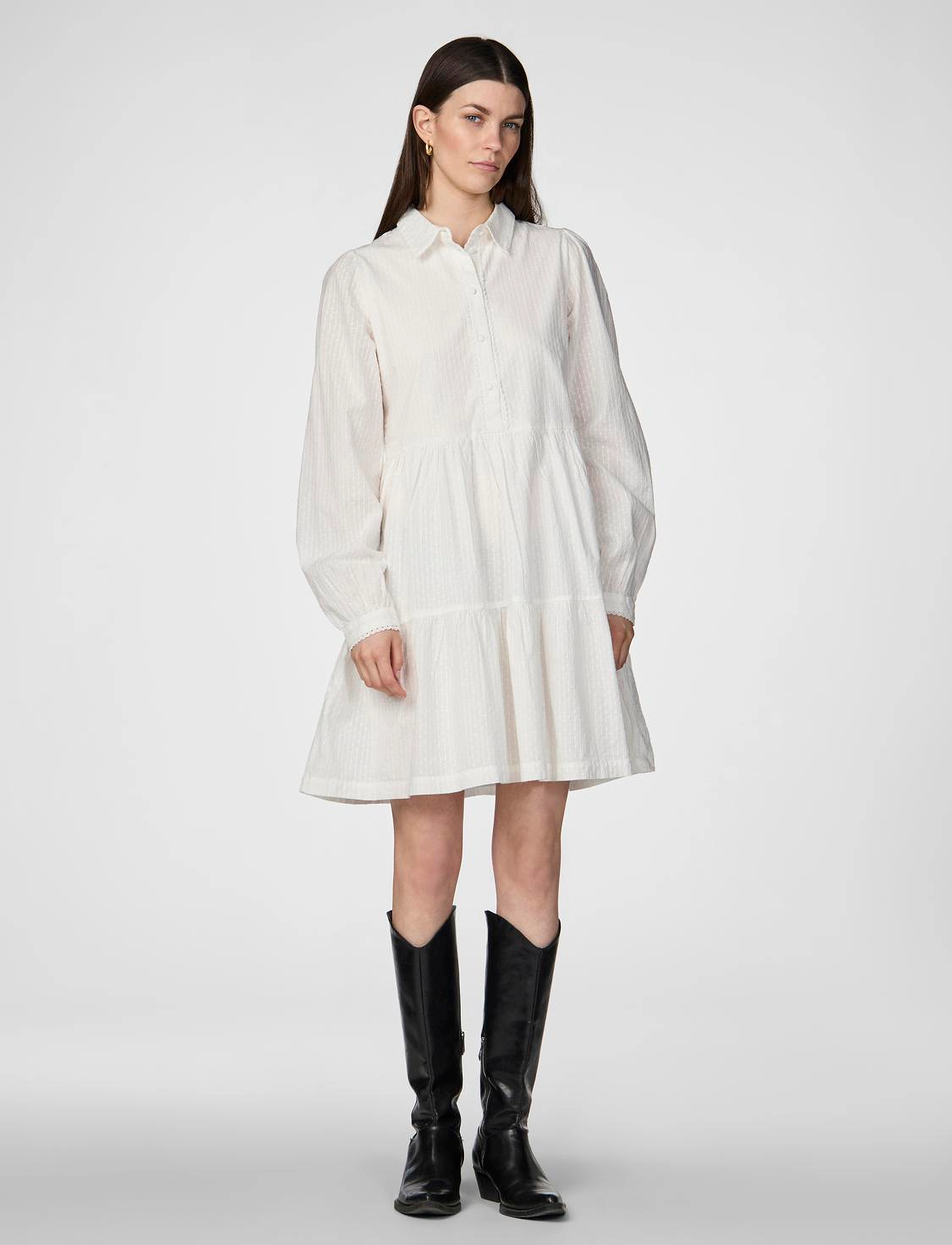 YAS - YASTIA LS DRESS S. NOOS - skjortekjoler - star white - 4