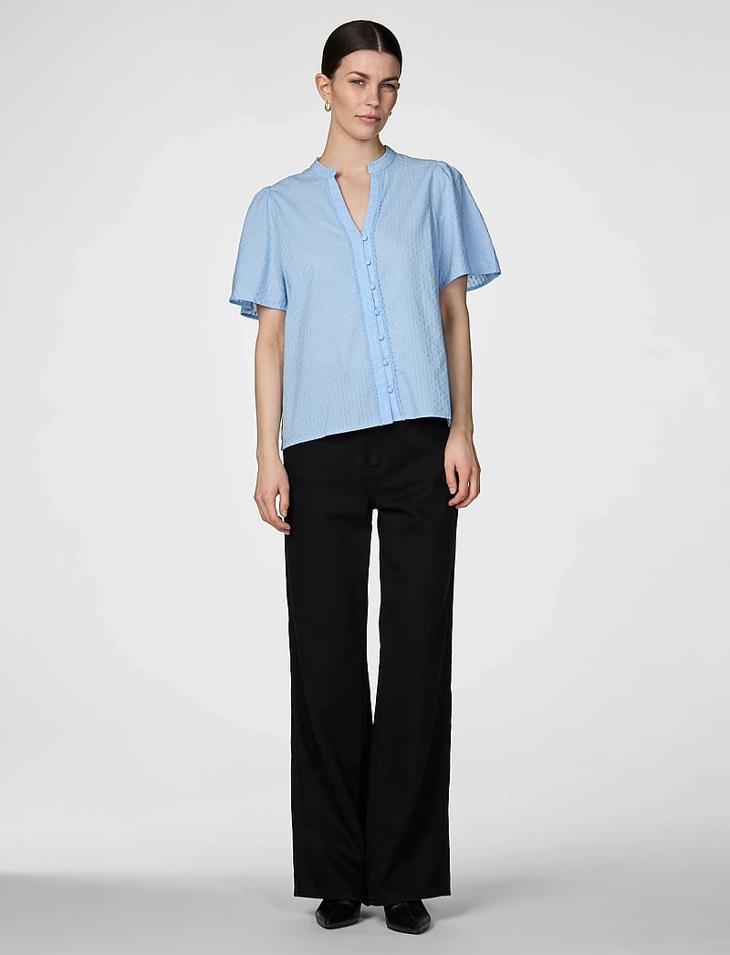 YAS - YASTIA SS TOP S. NOOS - short-sleeved blouses - clear sky - 4