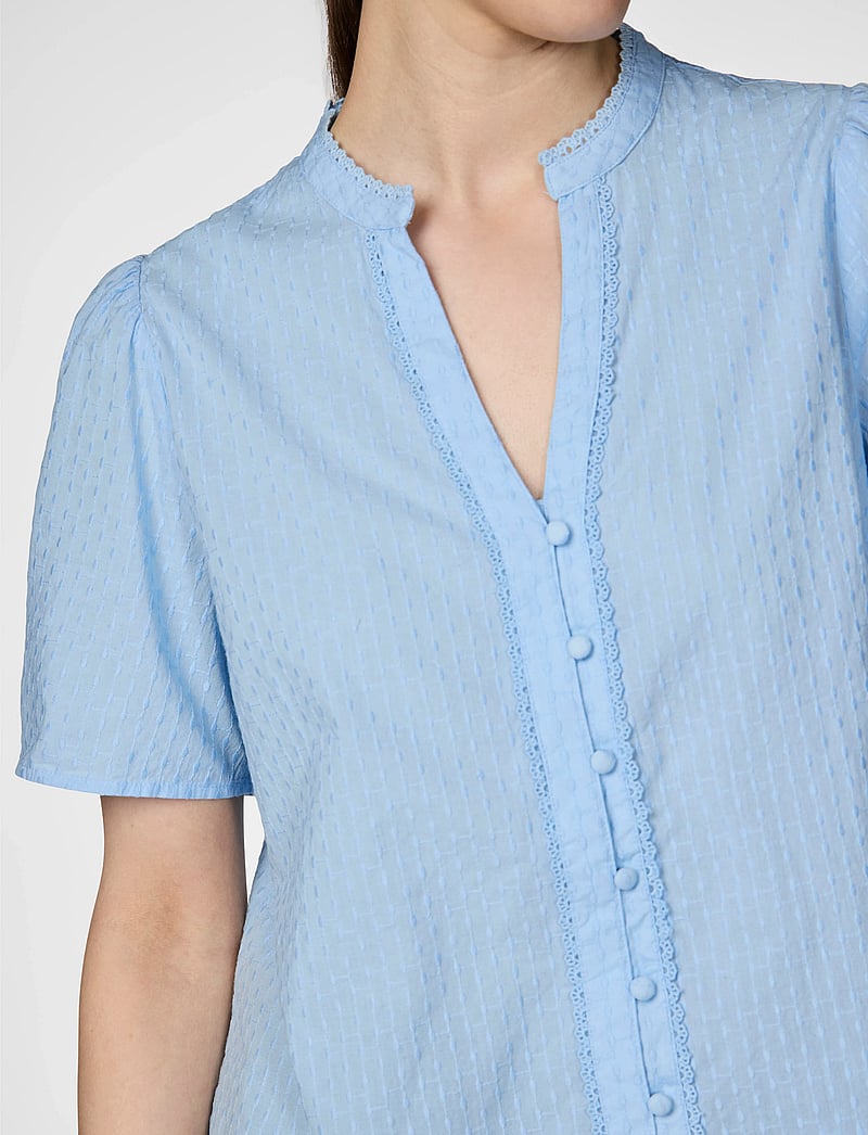 YAS - YASTIA SS TOP S. NOOS - short-sleeved blouses - clear sky - 5