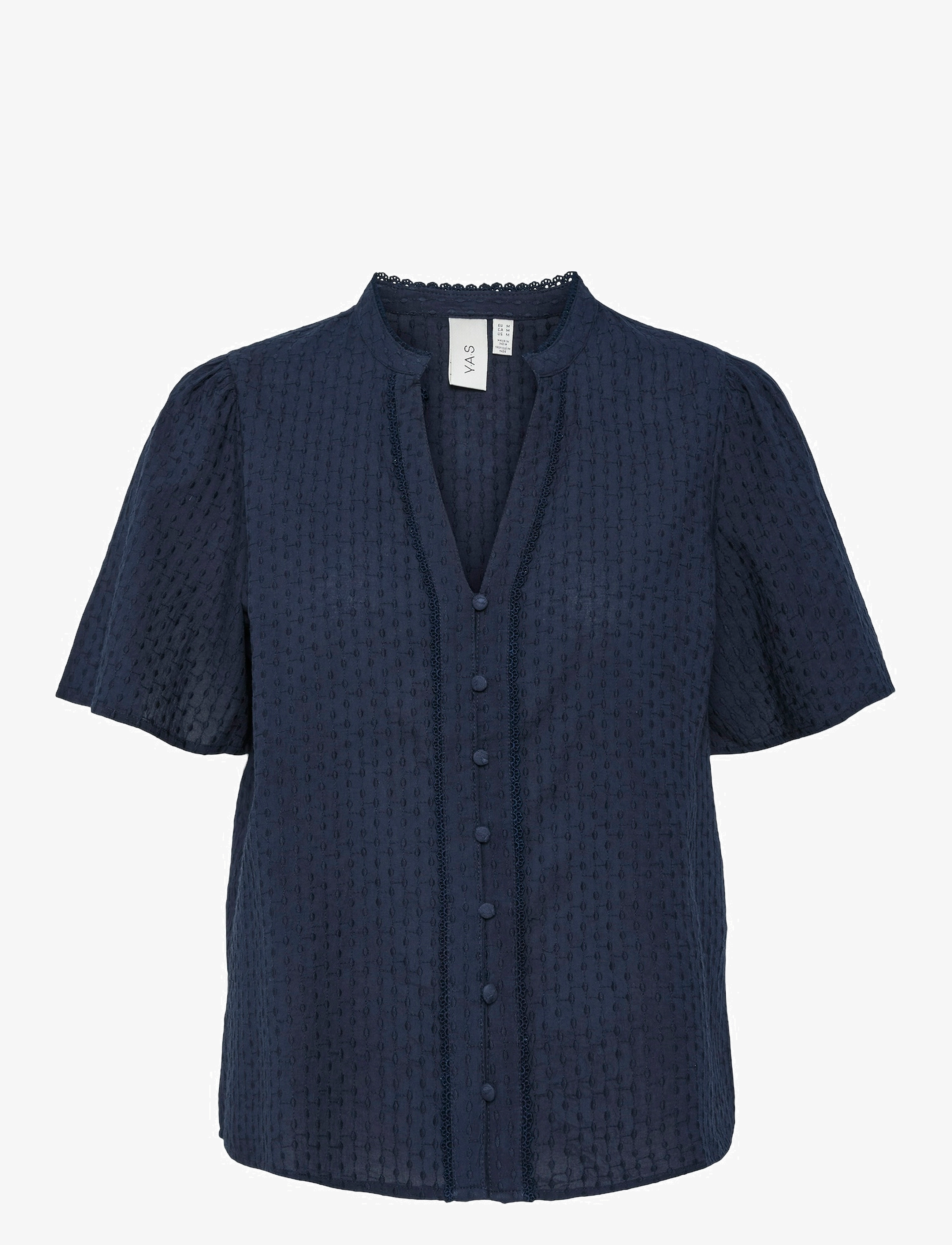 YAS tia Ss Top S. Noos, 34, Blouses, Marineblau - Short-sleeved, Frauen