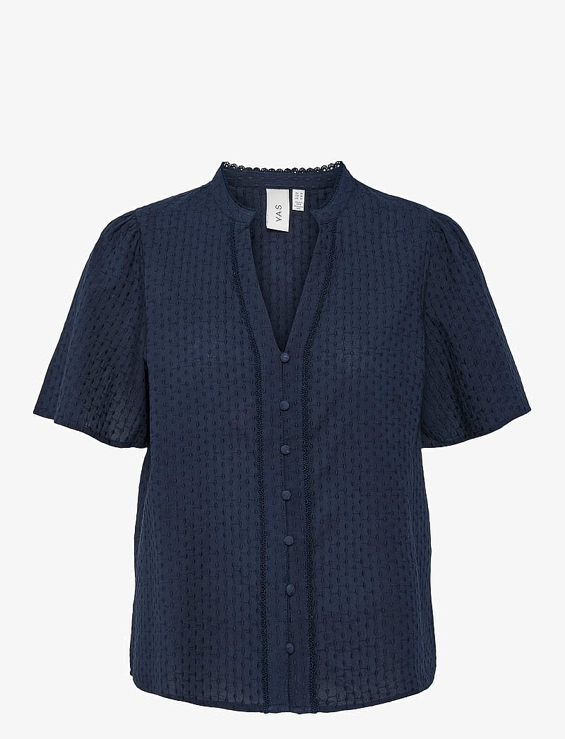 YAS - YASTIA SS TOP S. NOOS - kurzämlige blusen - navy blazer - 0