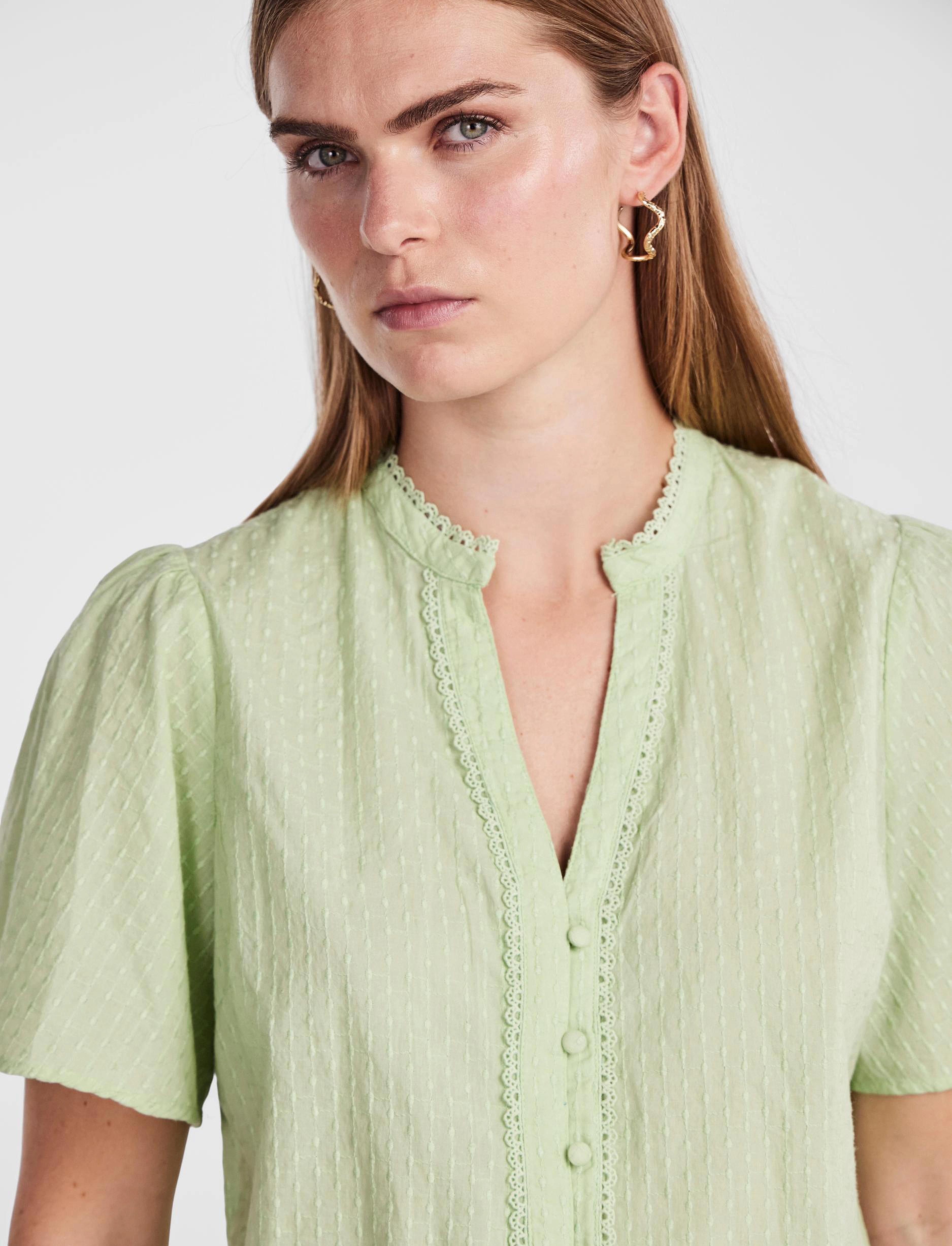 YAS - YASTIA SS TOP S. NOOS - kortærmede bluser - quiet green - 4