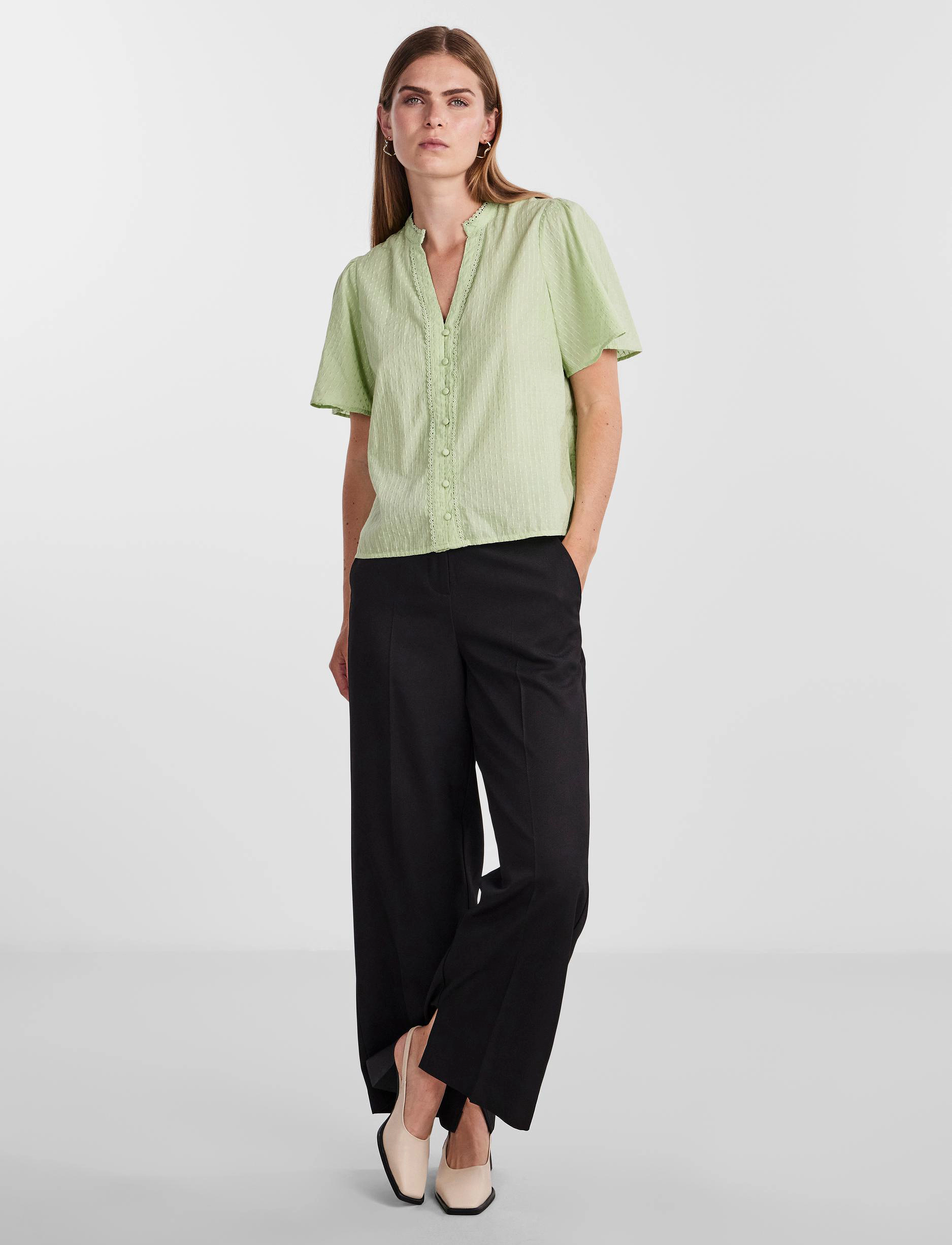 YAS - YASTIA SS TOP S. NOOS - kortærmede bluser - quiet green - 5