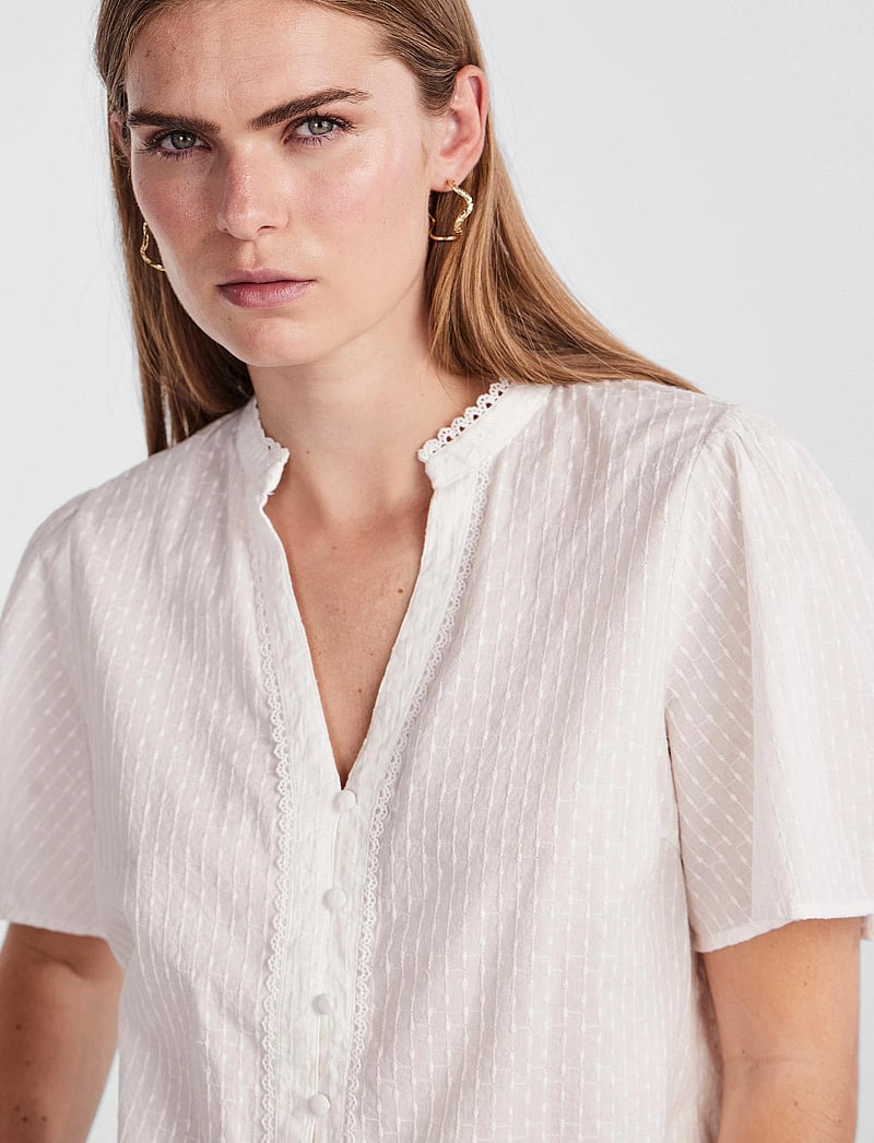 YAS - YASTIA SS TOP S. NOOS - short-sleeved blouses - star white - 5