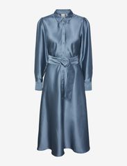 YASEMPI LS LONG SHIRT DRESS - PROVINCIAL BLUE