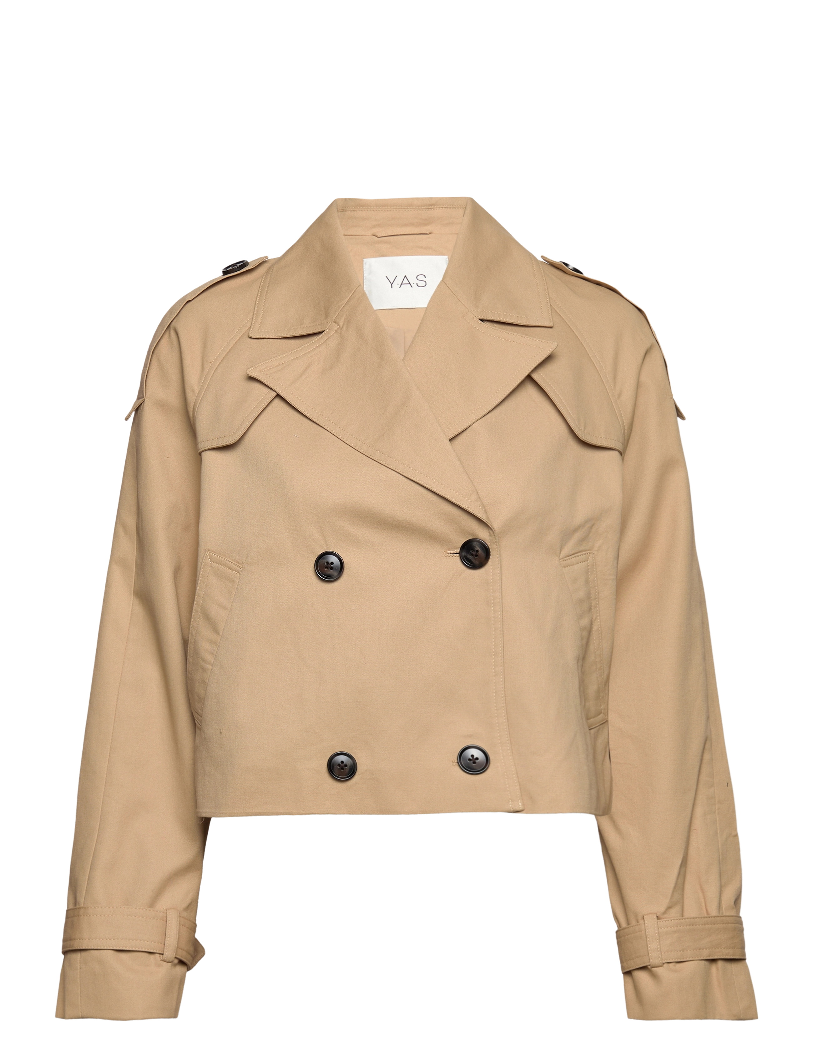 YAS YASVENEDA LS SHORT TRENCHCOAT - PB - Utilityjackor - CROISSANT / beige