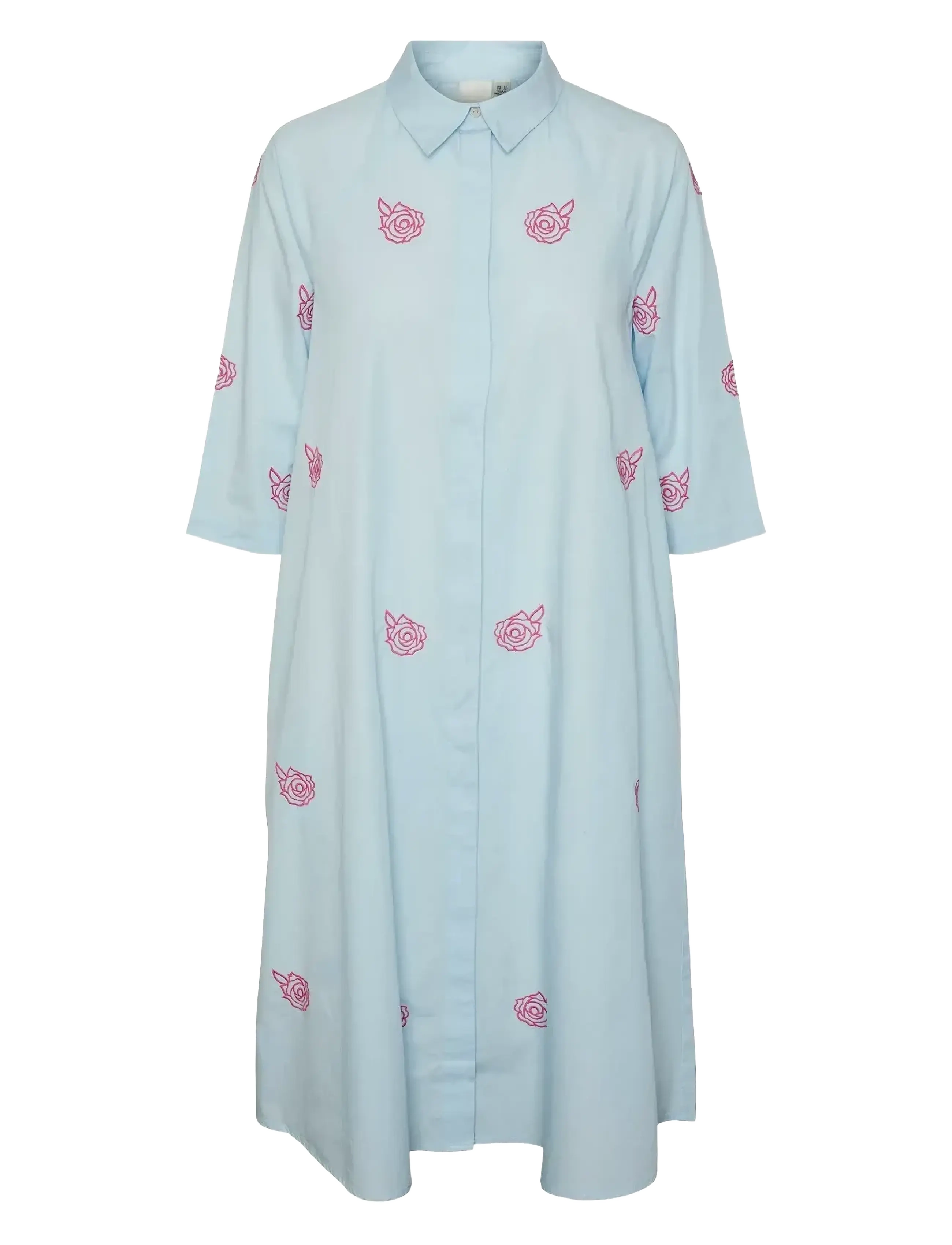 YAS YASBELLA 3/4 MIDI SHIRT DRESS S. - Kläder - OMPHALODES / blue