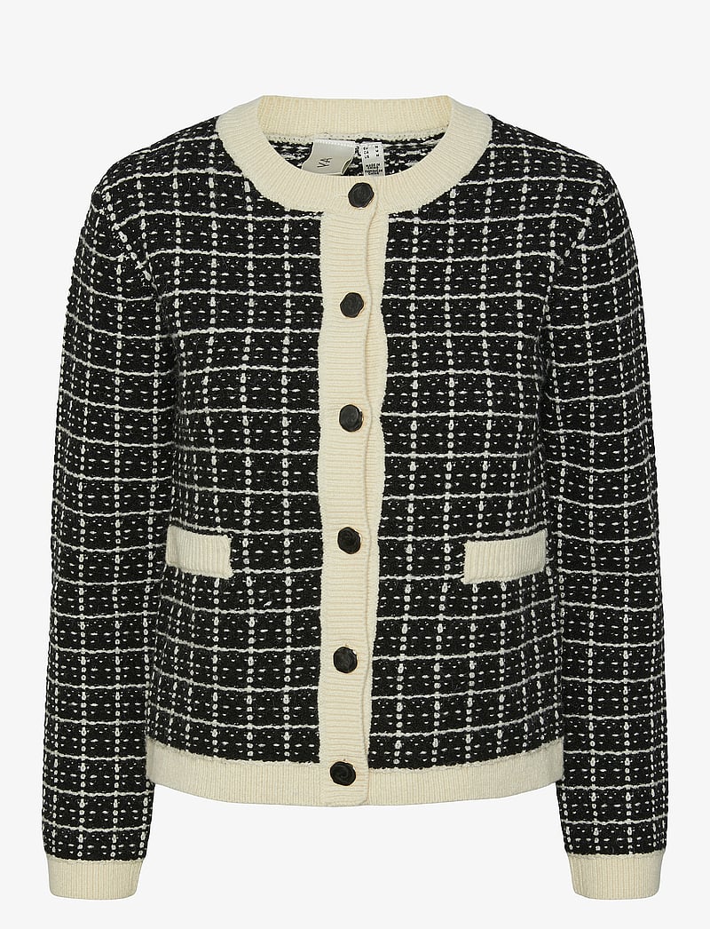 YAS - YASLIVIA LS SHORT KNIT CARDIGAN NOOS - cardigans - black - 1