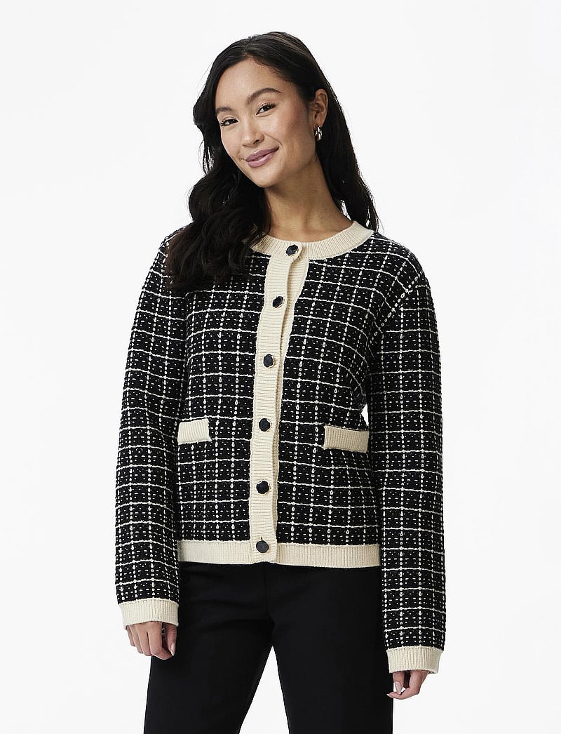 YAS - YASLIVIA LS SHORT KNIT CARDIGAN NOOS - cardigans - black - 0