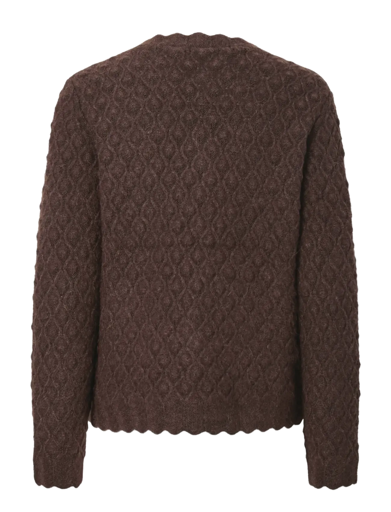 YAS - YASBUBBLE LS KNIT CARDIGAN S. NOOS - cardigans - hot fudge - 2