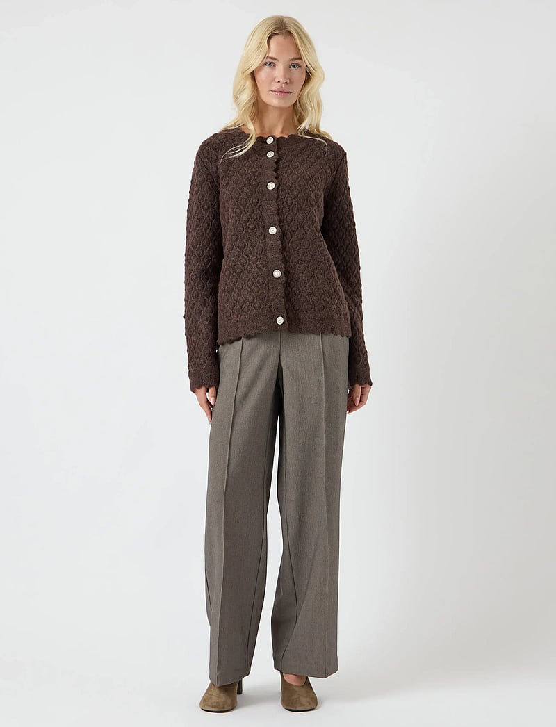 YAS - YASBUBBLE LS KNIT CARDIGAN S. - cardigans - hot fudge - 5