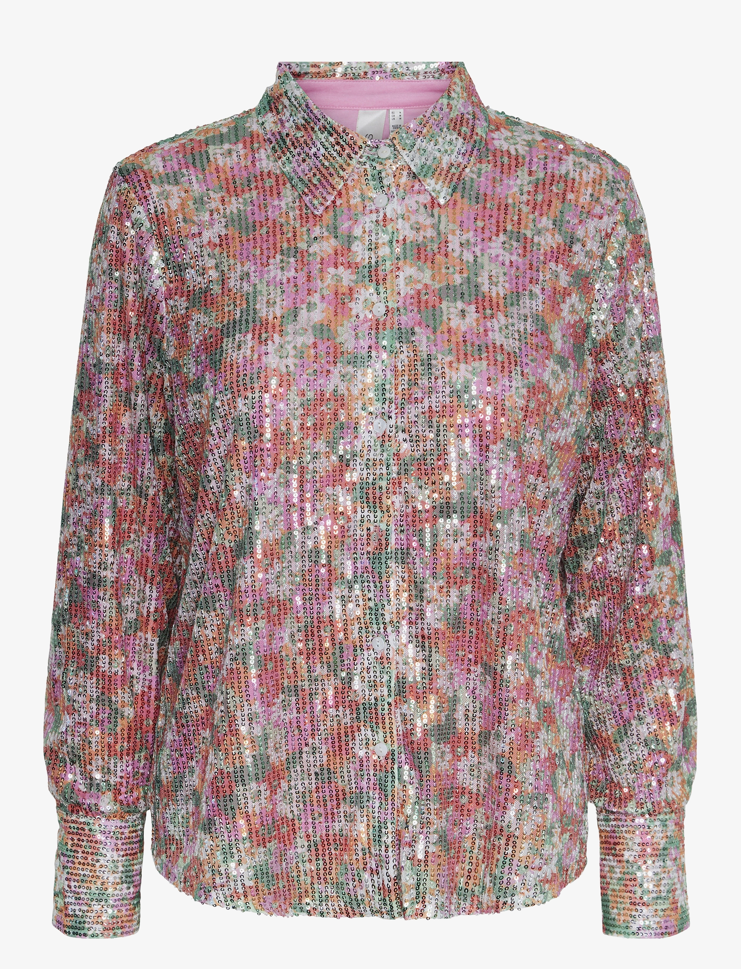 YAS YASKAIA SEQUIN LS SHIRT - SHOW - Bluser & Skjorter - SANDSHELL / pink/rose