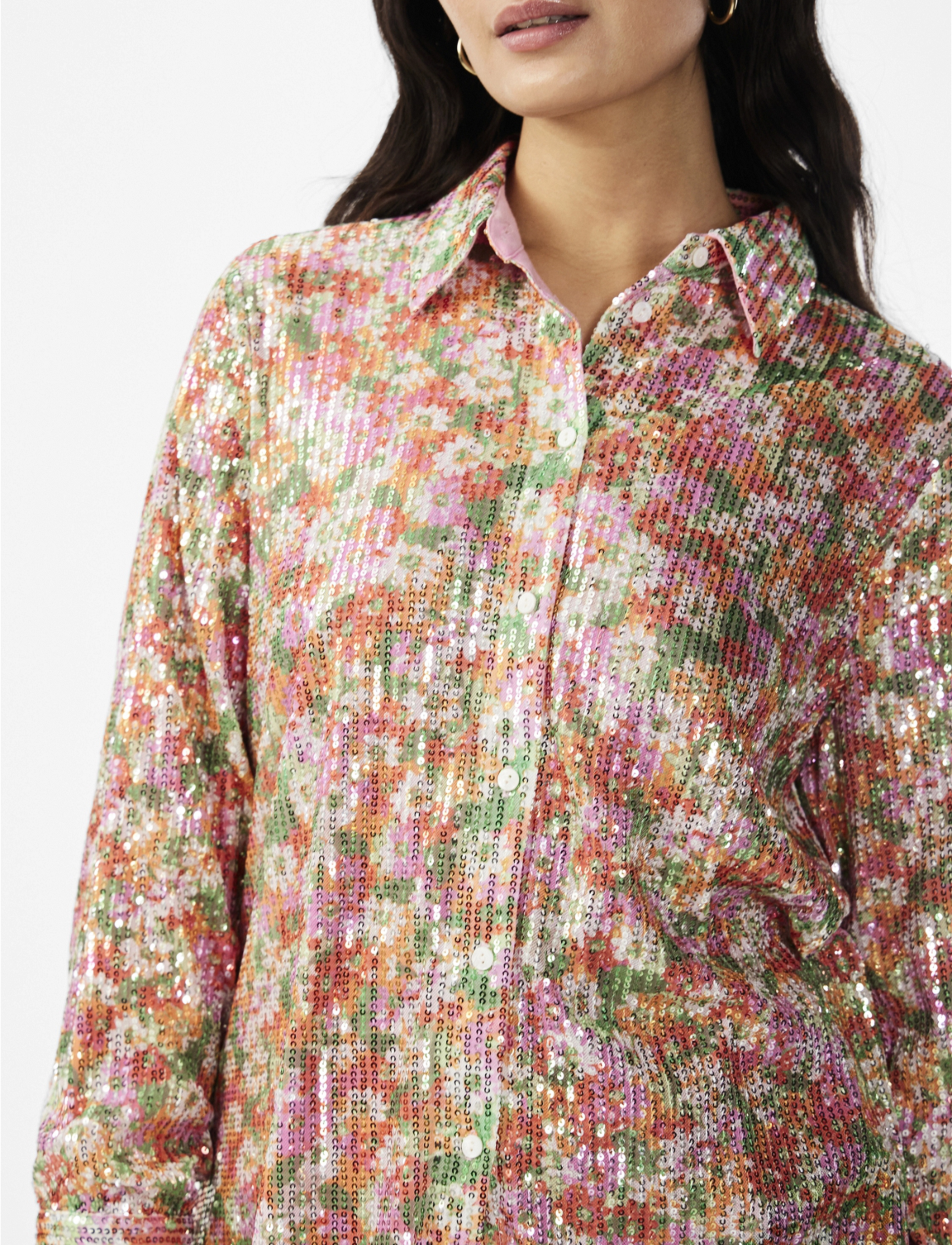 YAS - YASKAIA SEQUIN LS SHIRT - SHOW - langærmede skjorter - sandshell - 4
