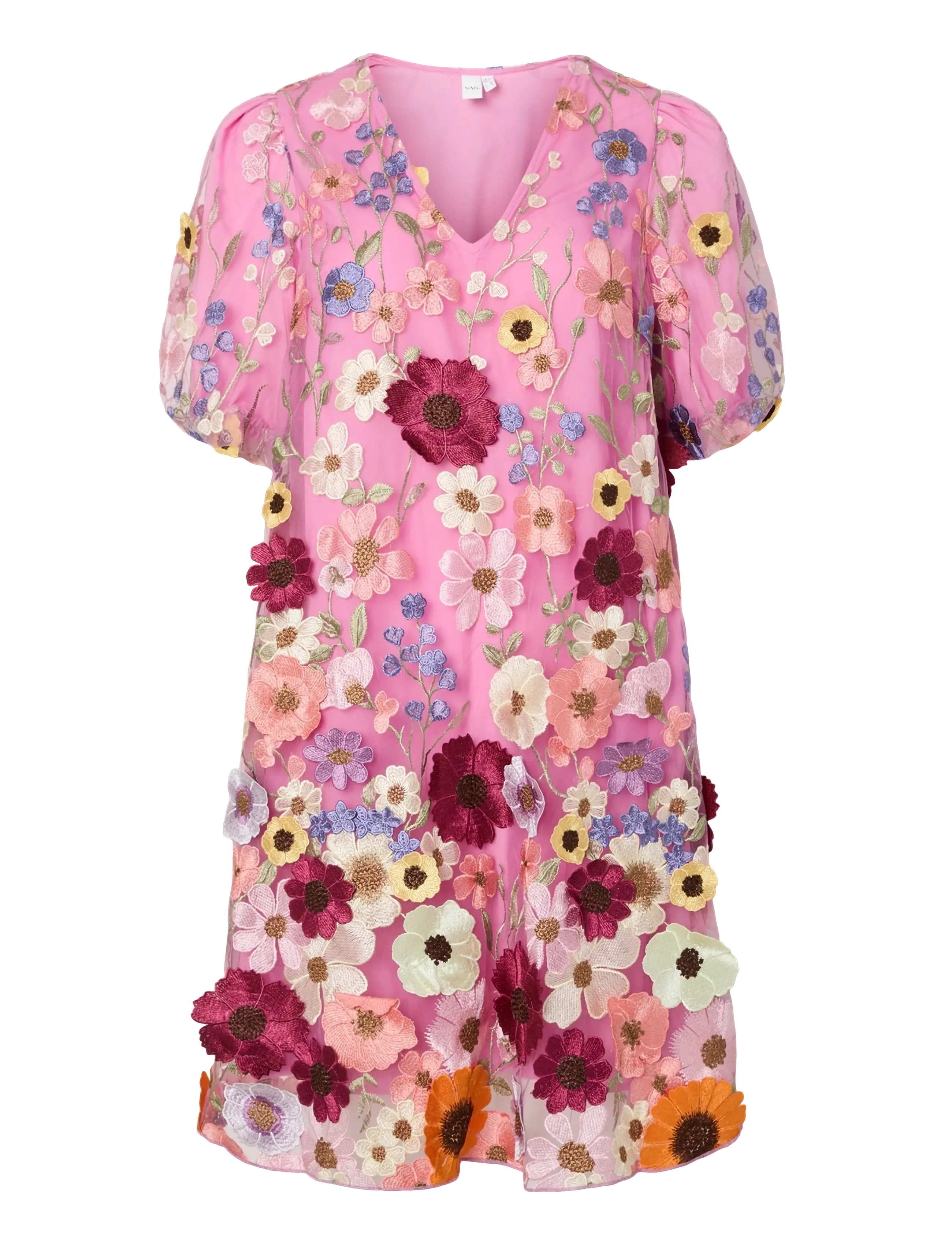 YAS Yasflowering Ss Kleid - Show Pink - 34 - Damen