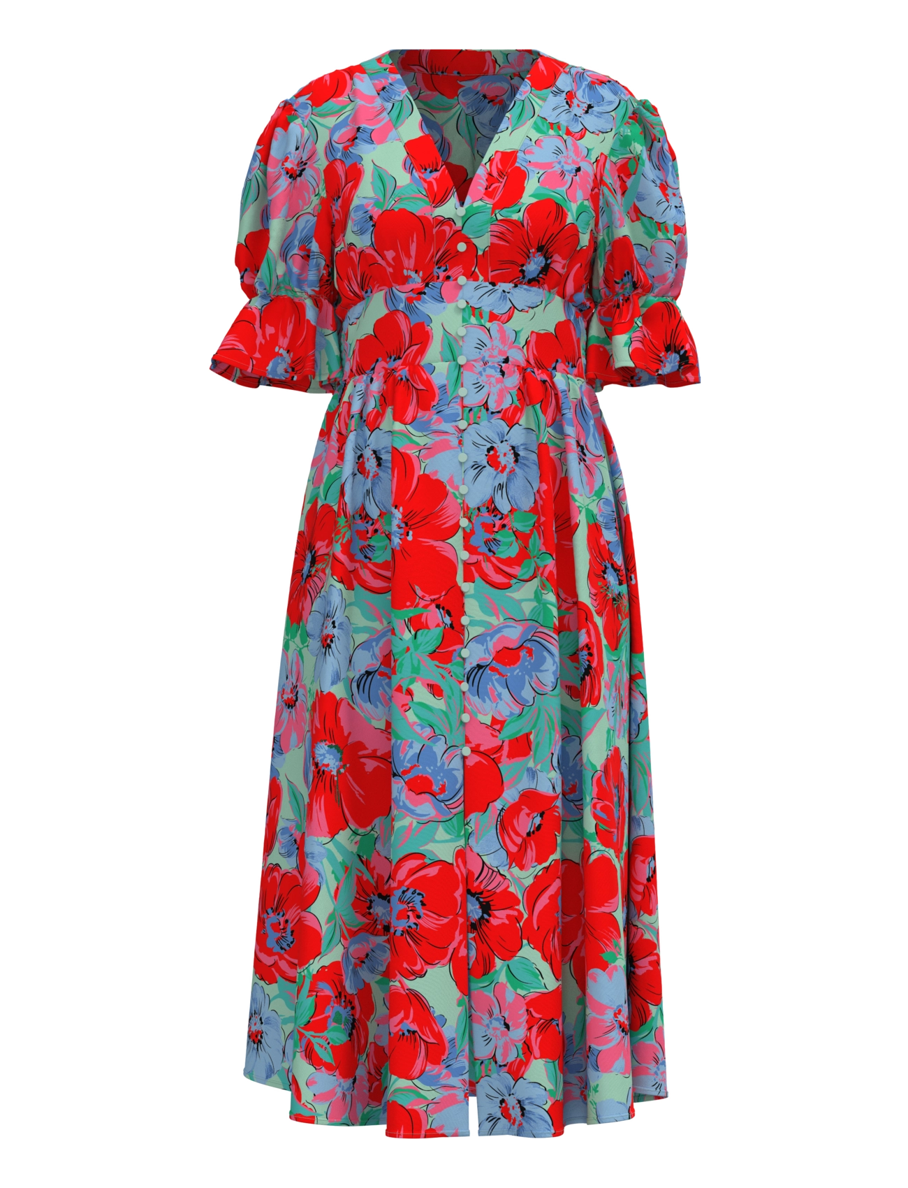 YAS farron 2/4 Midi Dress S. Show, 34, Dresses, Rot - Knee-length & Midi, Frauen