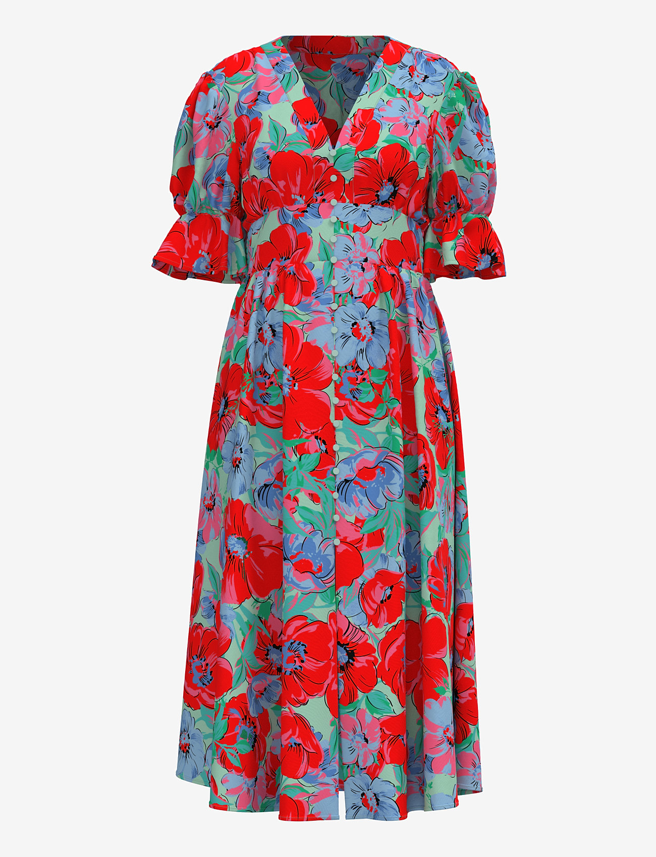 YAS - YASFARRON 2/4 MIDI DRESS S. - SHOW - sommarklänningar - cherry tomato - 0