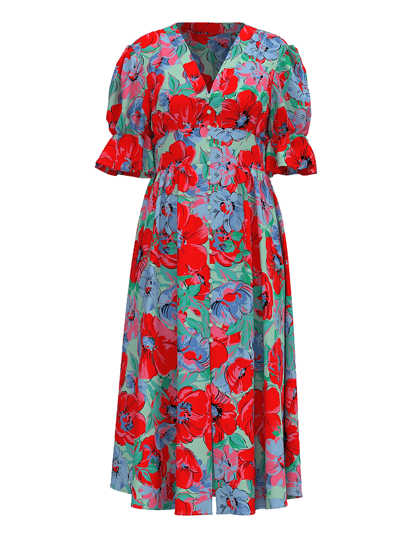 YAS - YASFARRON 2/4 MIDI DRESS S. - SHOW - zomerjurken - cherry tomato - 0