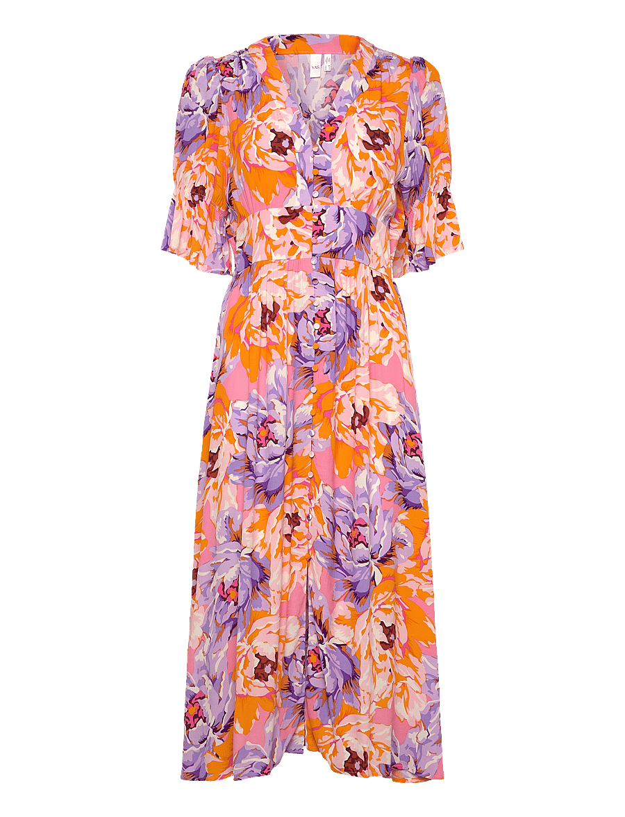 YAS - YASFARRON 2/4 MIDI DRESS S. - SHOW - zomerjurken - dianthus - 0