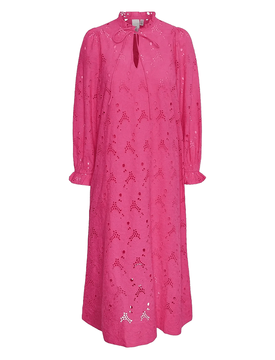 YAS - YASSUNSI LS LONG DRESS S. - midi kjólar - sangria sunset - 1