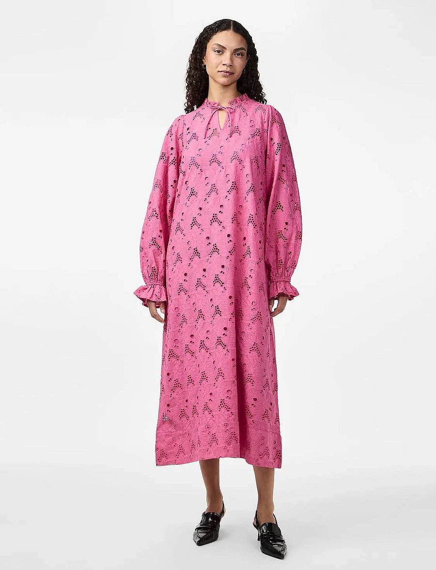 YAS - YASSUNSI LS LONG DRESS S. - midi kjólar - sangria sunset - 0