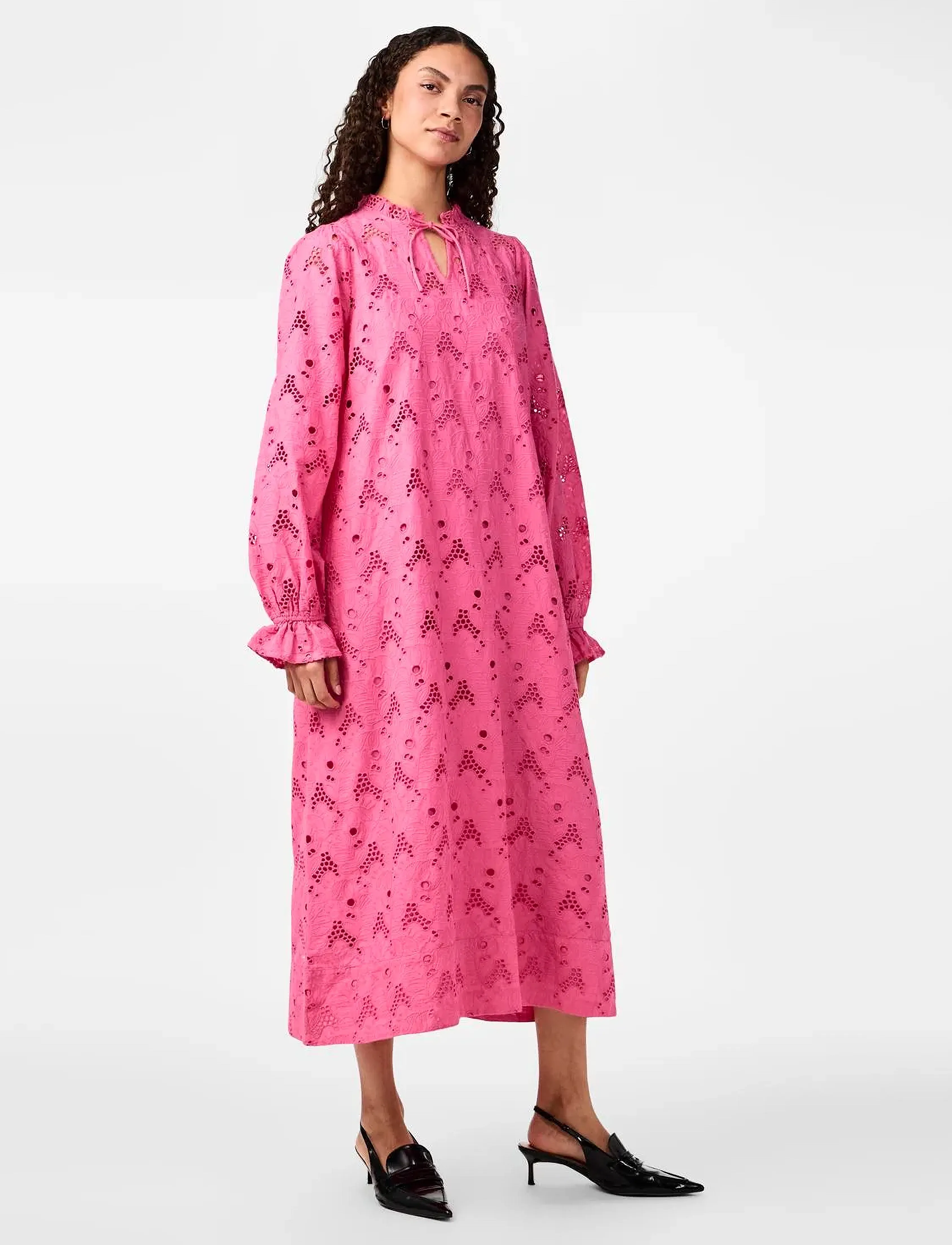 YAS - YASSUNSI LS LONG DRESS S. - midi kjólar - sangria sunset - 4