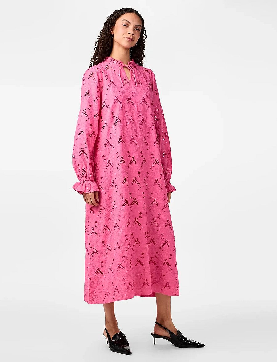 YAS - YASSUNSI LS LONG DRESS S. - midi kjólar - sangria sunset - 4