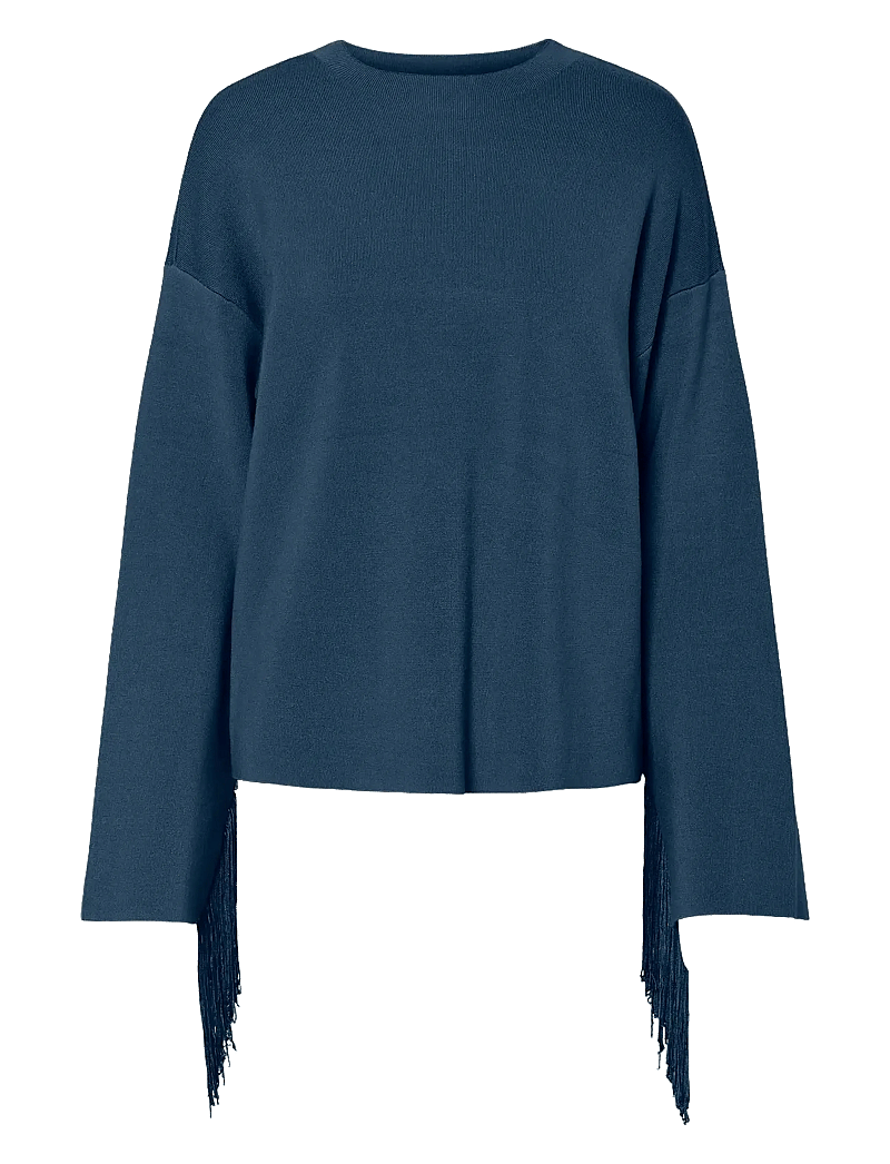 YAS - YASFRINGA LS O-NECK KNIT PULLOVER S. - pulls - sargasso sea - 0