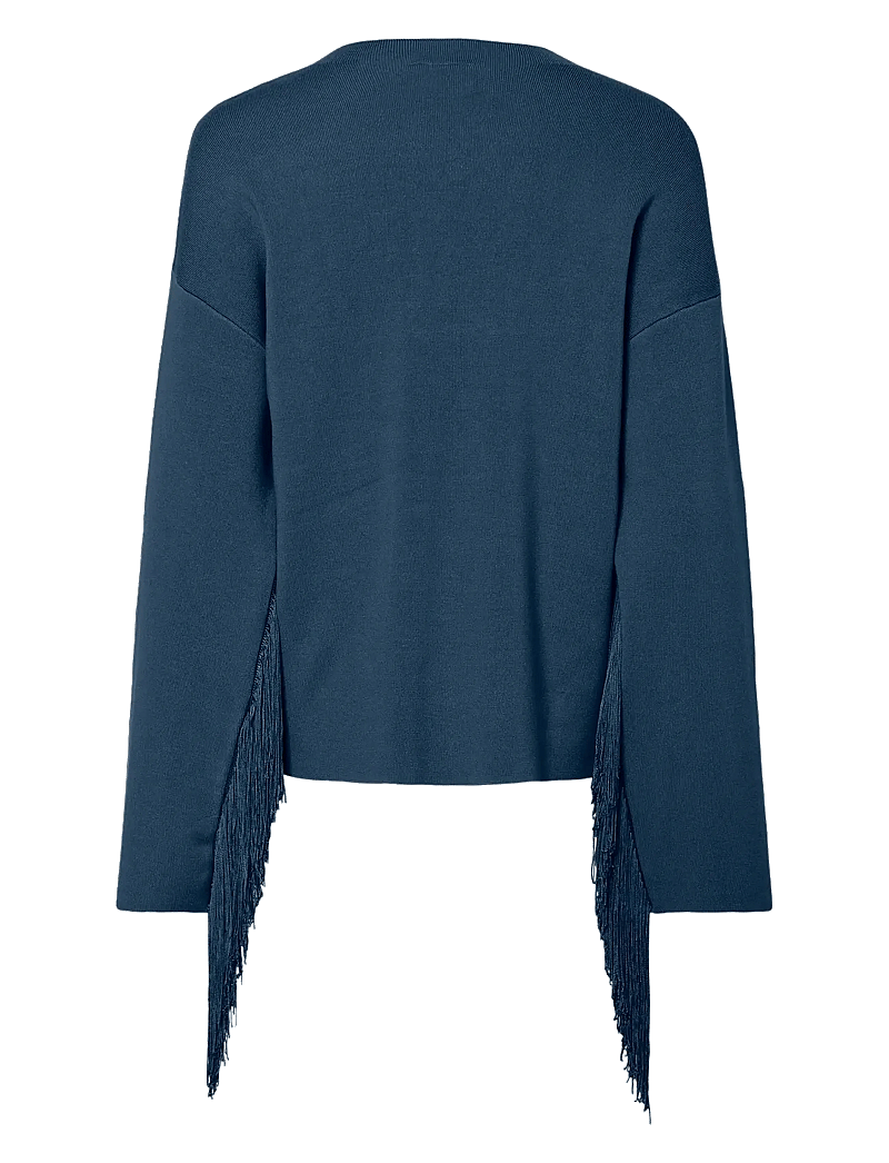YAS - YASFRINGA LS O-NECK KNIT PULLOVER S. - pulls - sargasso sea - 1