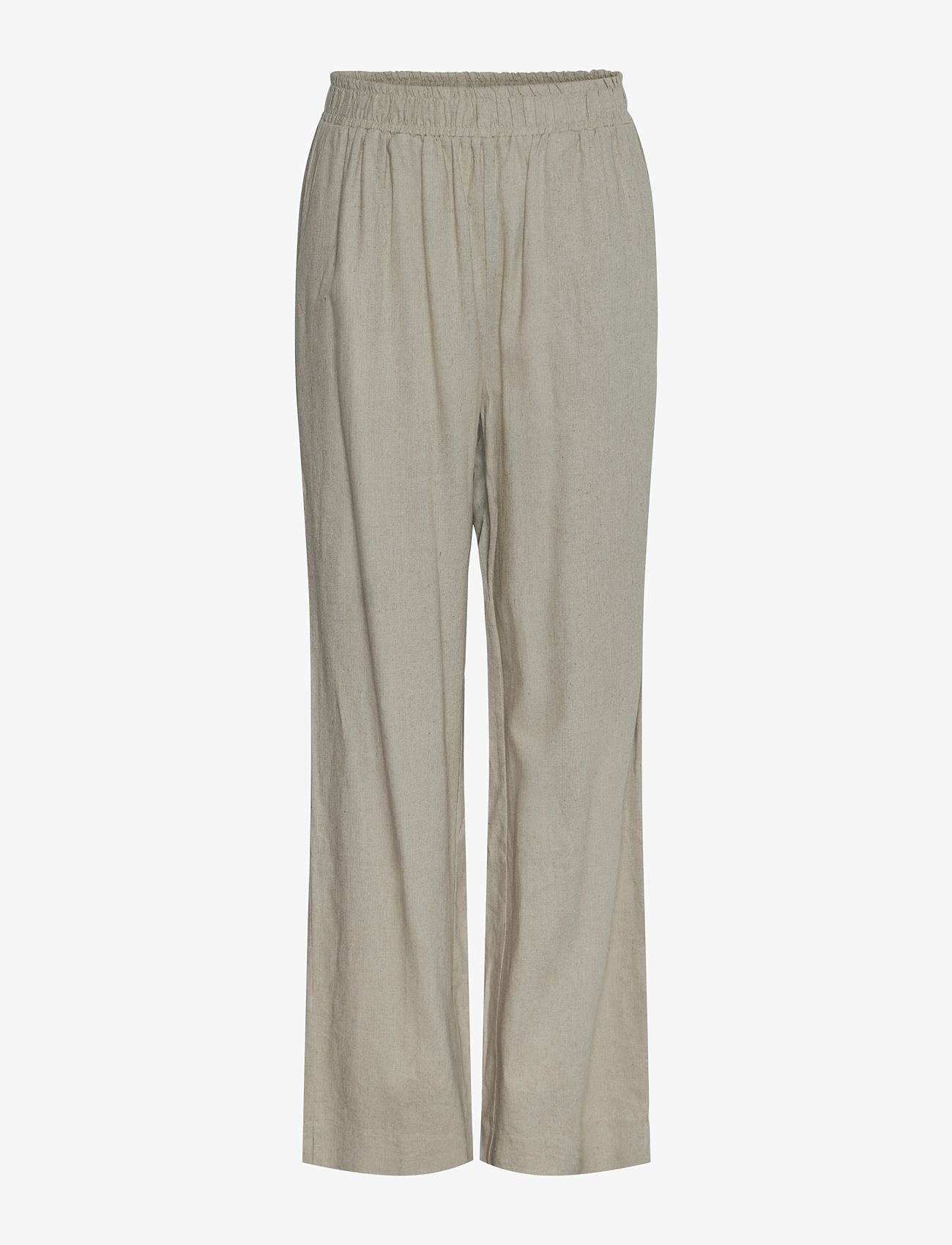 YAS - YASFLAXY HW LINEN PANT NOOS - linen trousers - birch - 0