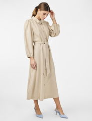 YAS - YASFLAXY 3/4 LINEN SHIRT DRESS NOOS - shirt dresses - birch - 4