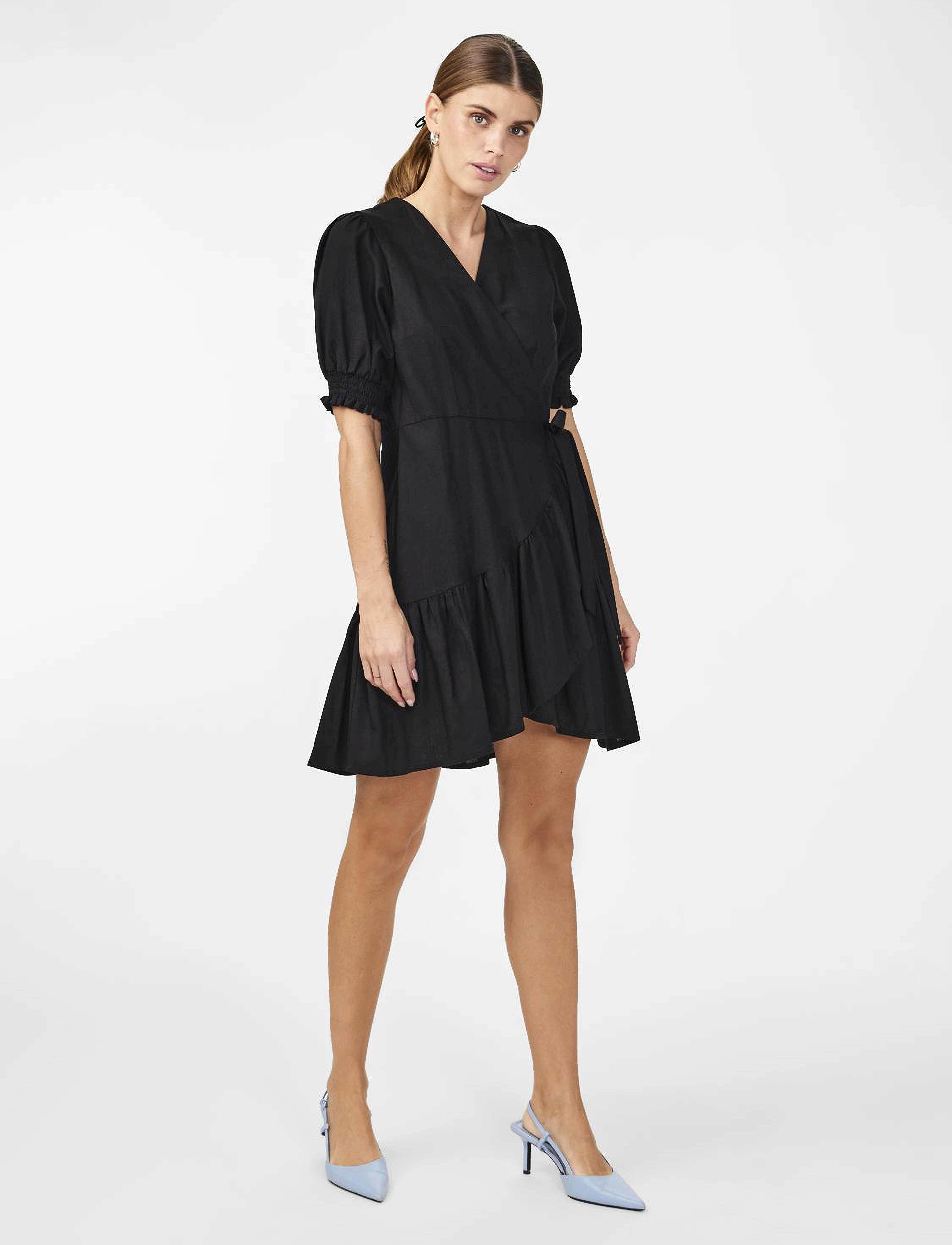 YAS - YASFLAXY SS WRAP DRESS NOOS - black - 5