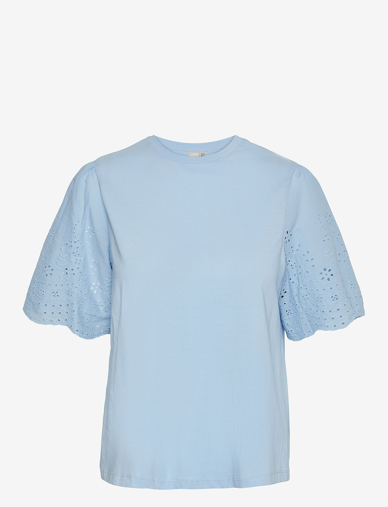 YAS - YASLEX SS TOP W. EMB SLEEVES S. NOOS - kortærmede bluser - clear sky - 1