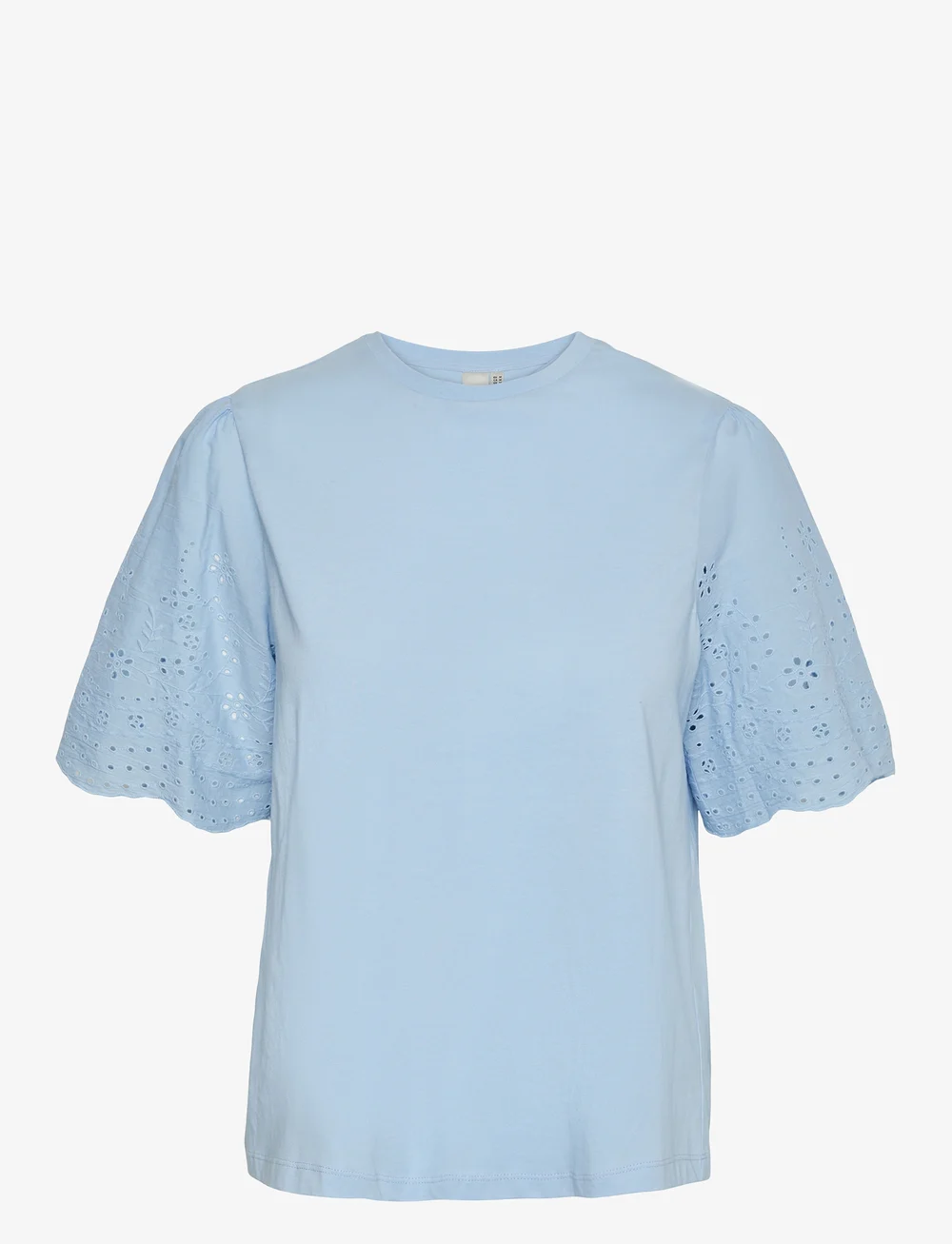 YAS - YASLEX SS TOP W. EMB SLEEVES S. NOOS - kortærmede bluser - clear sky - 1
