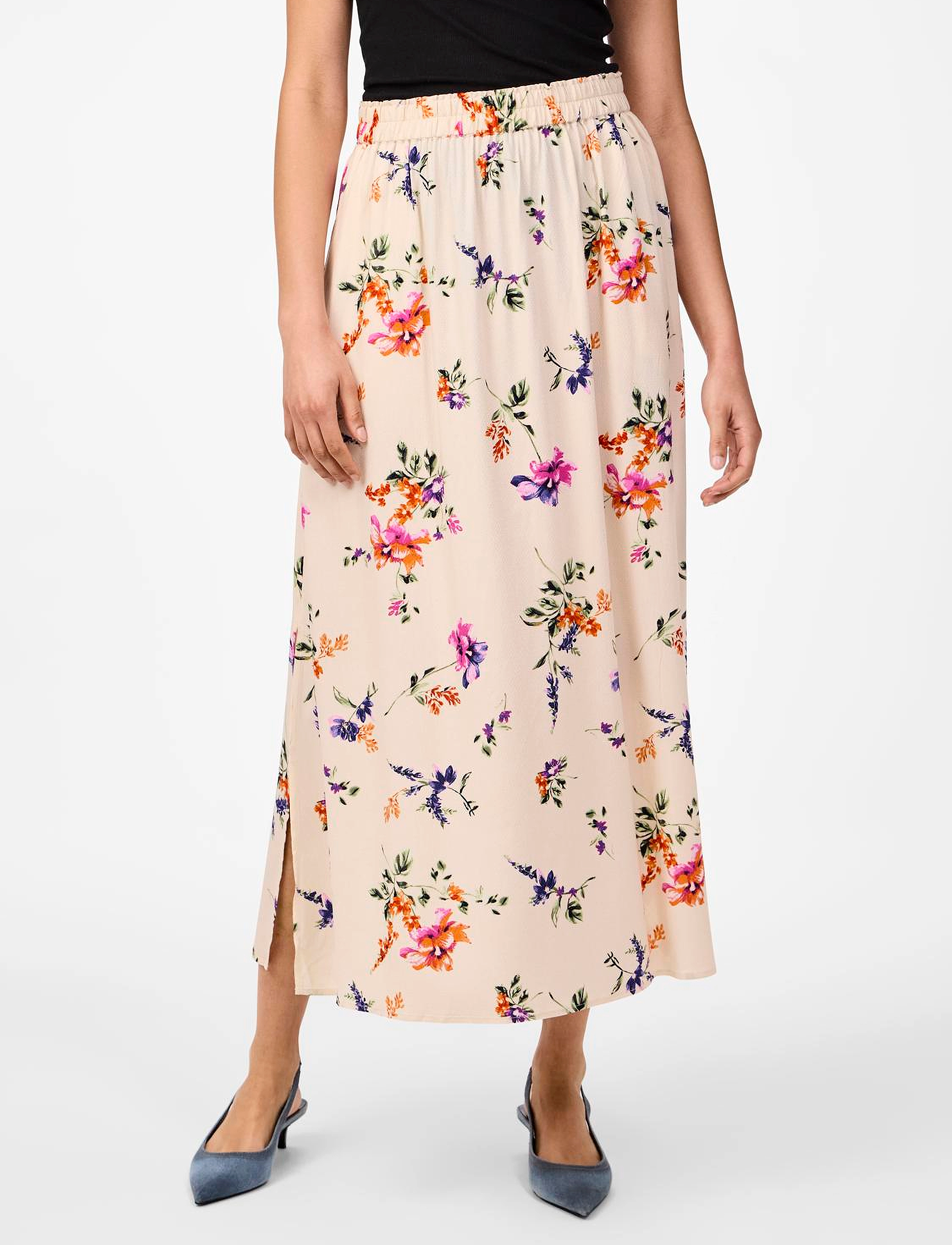 YAS YASASINA HW ANKLE SKIRT S. NOOS - Kjolar - WHITECAP GRAY / multi