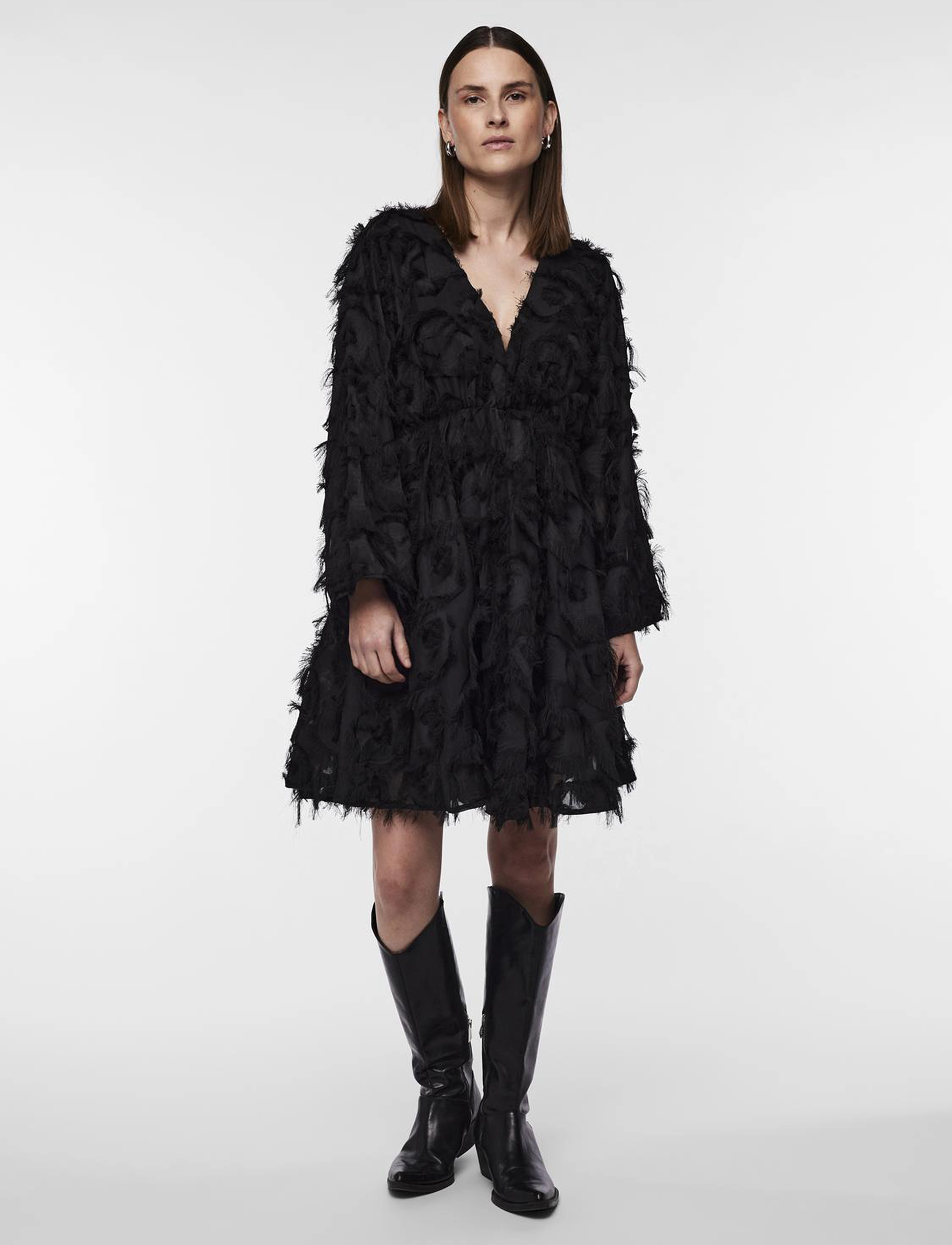 YAS YASPAZYLLA 7/8 DRESS - D2D - Klänningar - BLACK / black