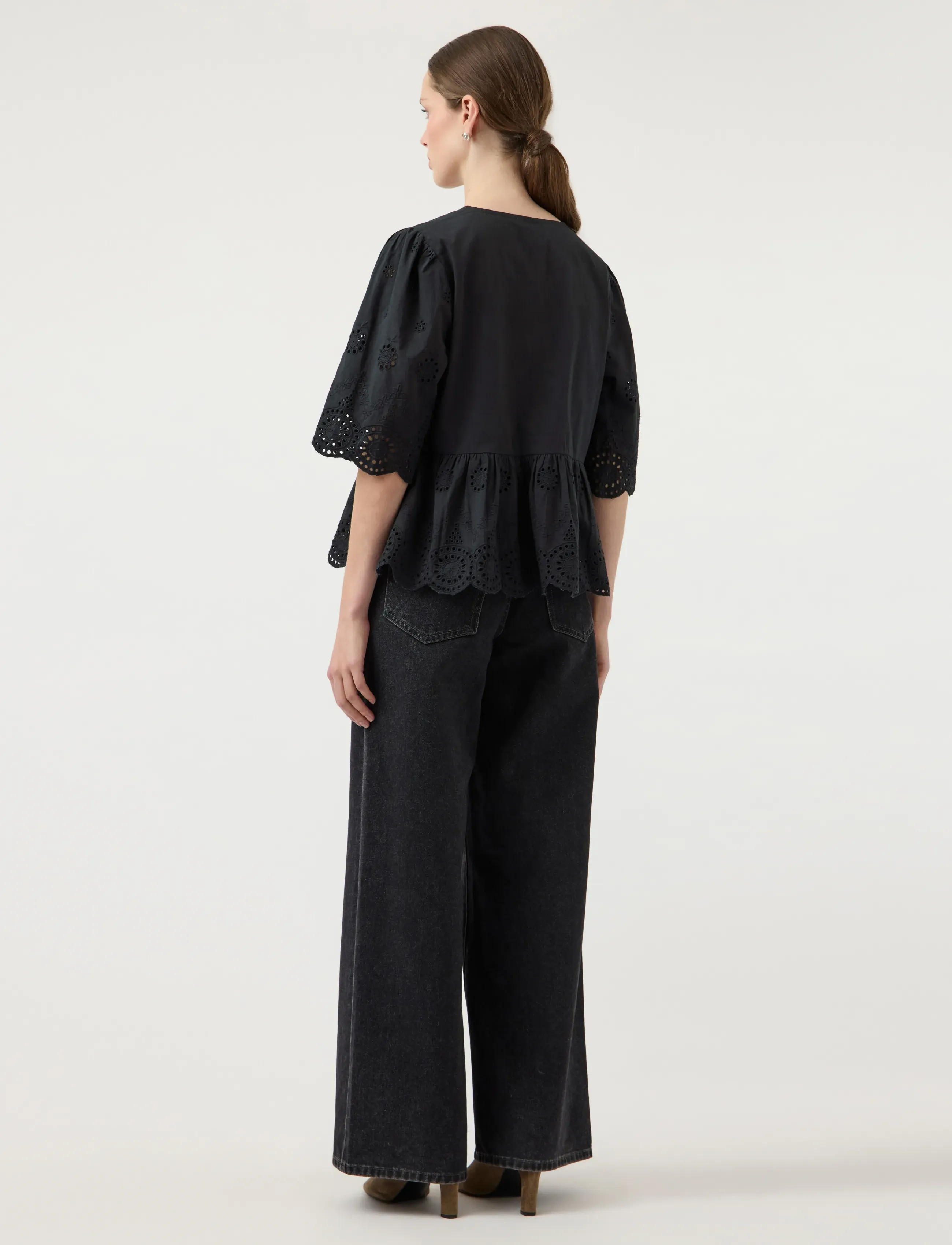YAS - YASCORNELIA 2/4 TIE TOP S. NOOS - kortærmede skjorter - black - 3