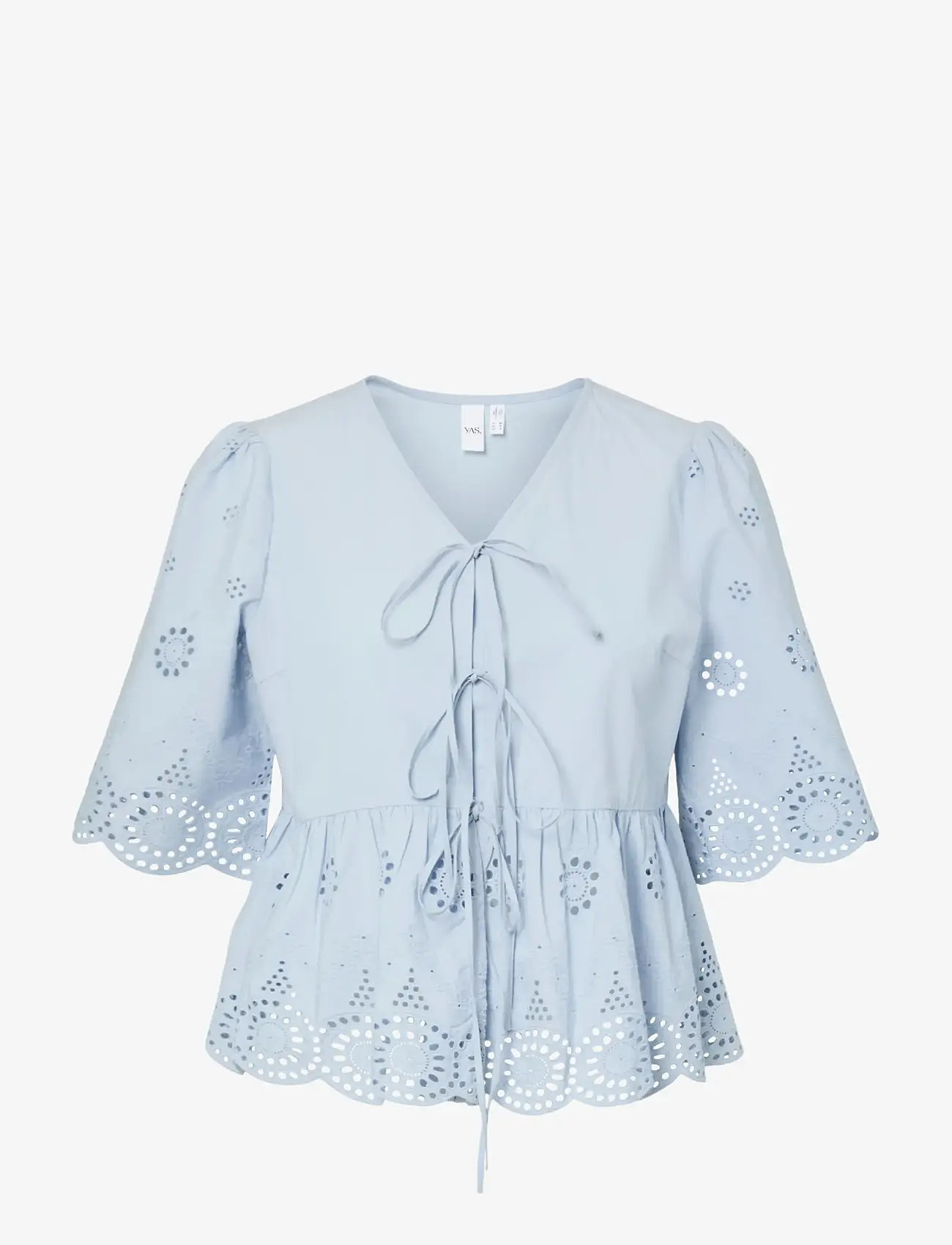 YAS - YASCORNELIA 2/4 TIE TOP S. NOOS - short-sleeved shirts - skyway - 1