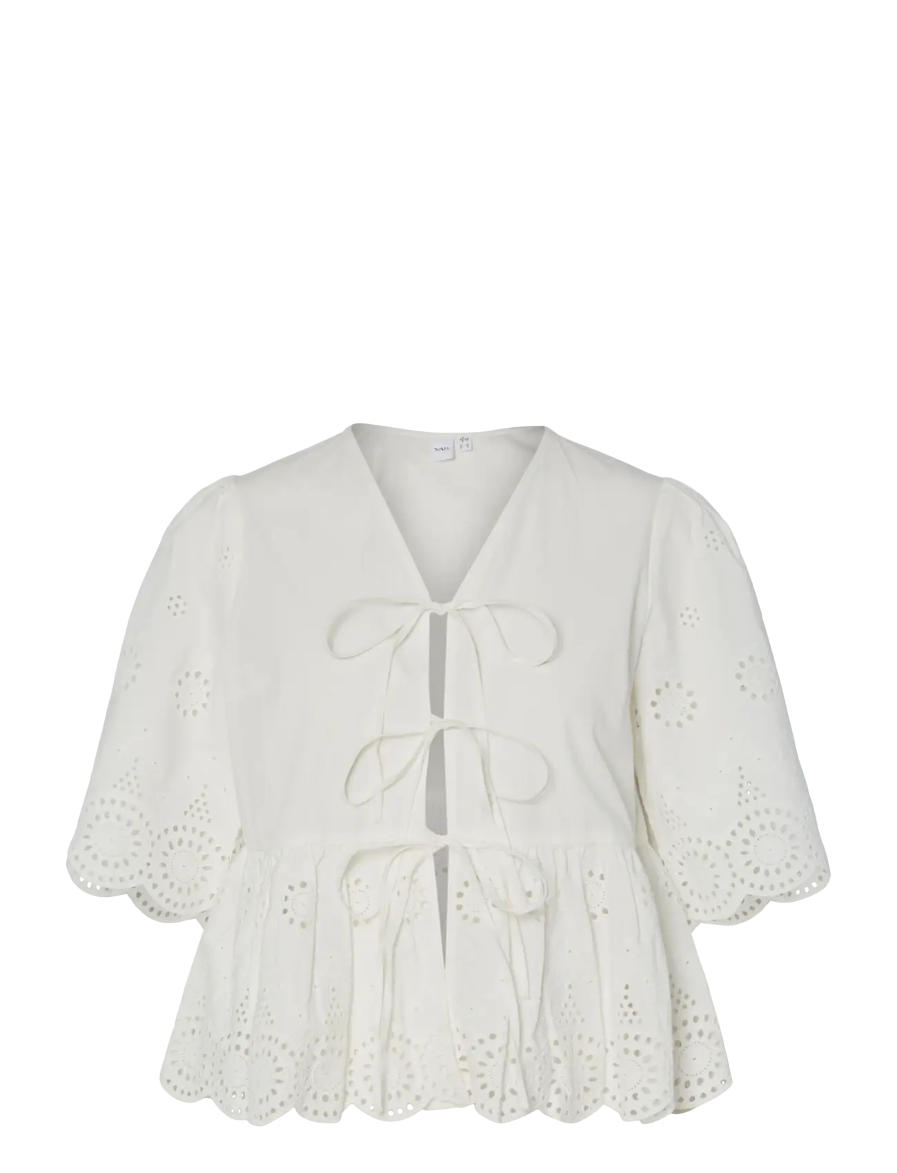 YAS YASCORNELIA 2/4 TIE TOP S. NOOS - Tøj - STAR WHITE / white