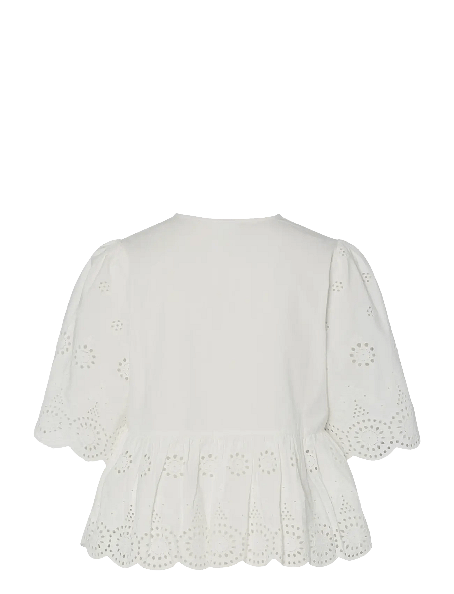 YAS - YASCORNELIA 2/4 TIE TOP S. NOOS - kurzärmlige hemden - star white - 2