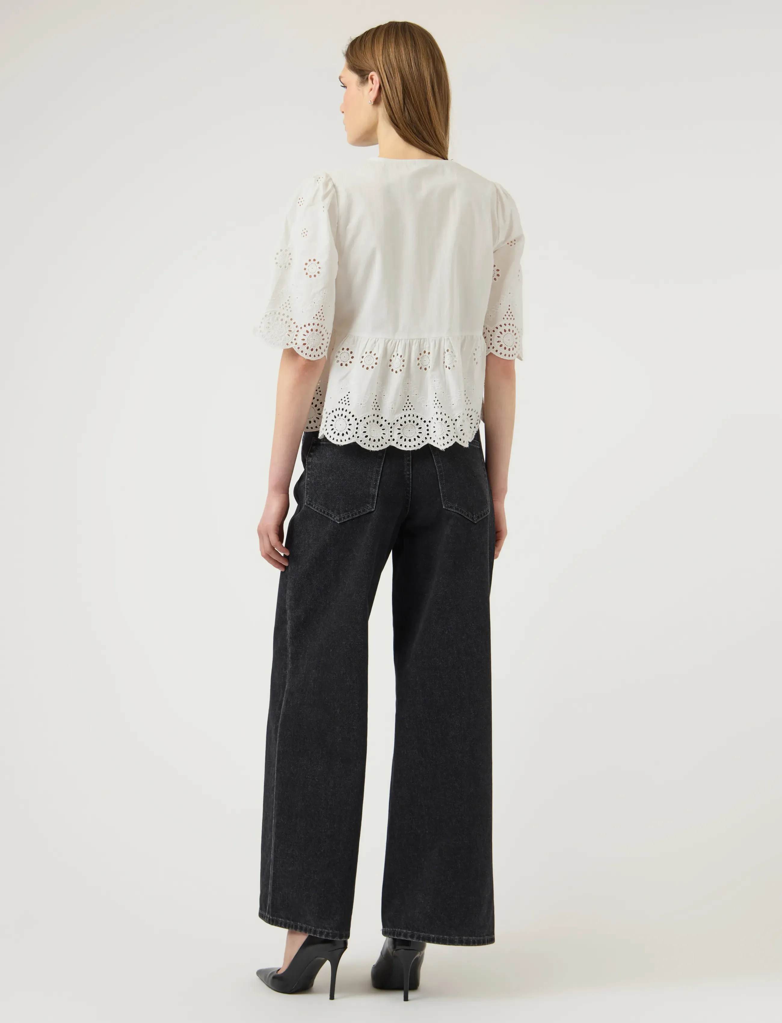 YAS - YASCORNELIA 2/4 TIE TOP S. NOOS - kortærmede skjorter - star white - 3