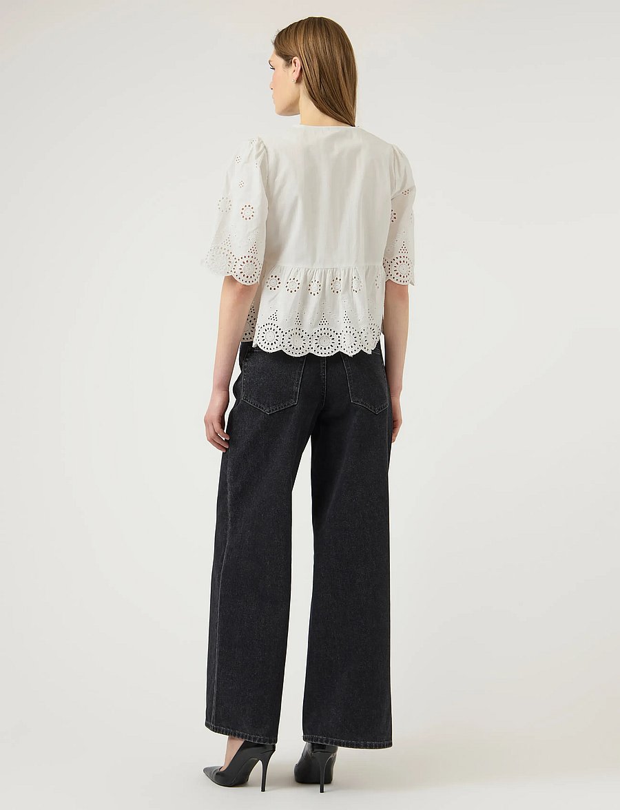 YAS - YASCORNELIA 2/4 TIE TOP S. NOOS - kurzärmlige hemden - star white - 3