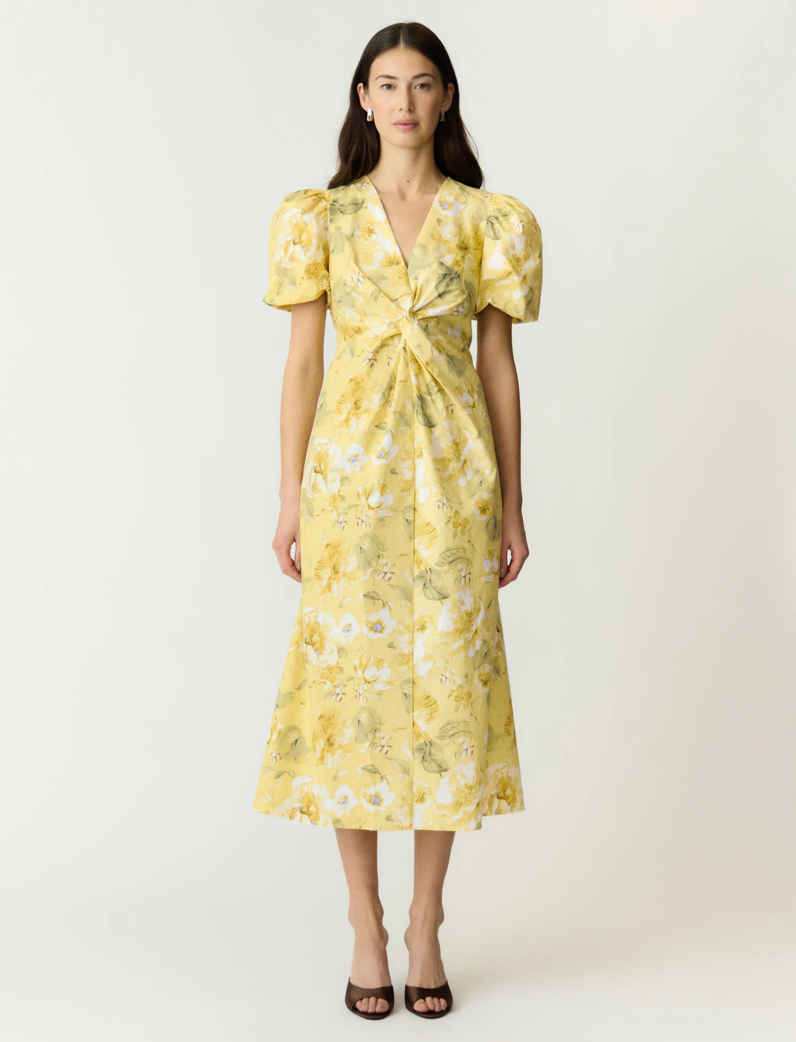 YAS stray Ss Midi Dress, 38, Dresses, Gelb - Knee-length & Midi, Frauen
